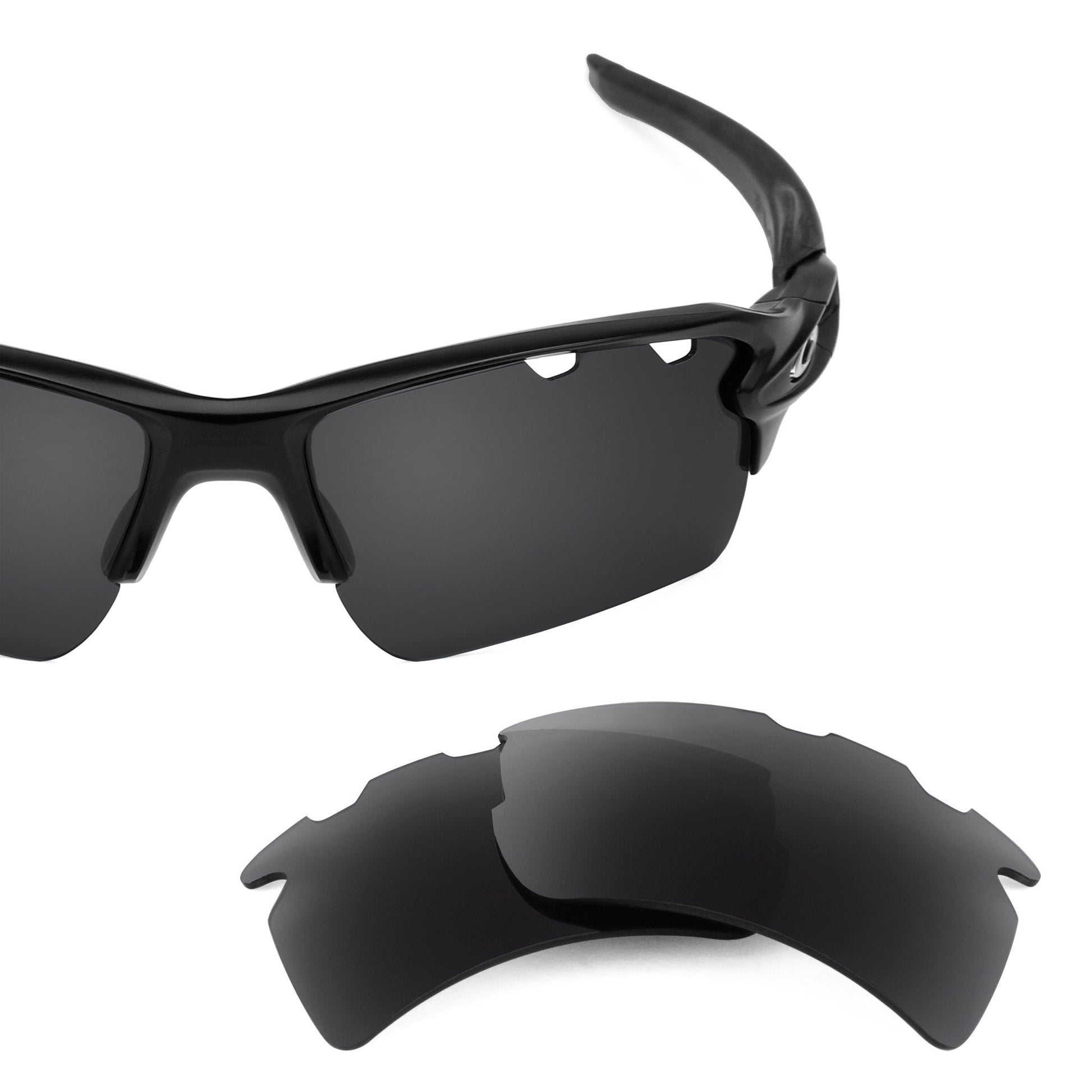 Oakley Flak 2.0 XL Vented OO9188 replacement lenses — Stealth Black polarized sunglass lens, 100% UV | ReFramed