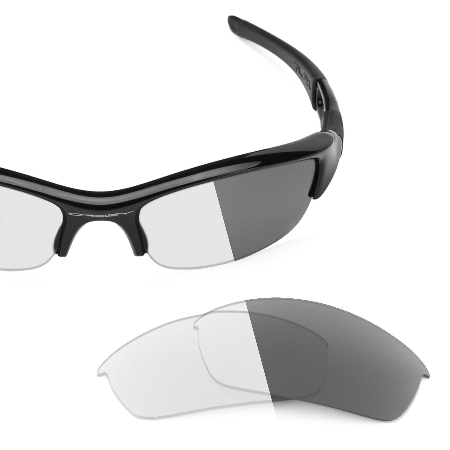 Oakley Flak Jacket OO9008 replacement lenses — Adapt Gray Photochromic polarized sunglass lens, 100% UV | ReFramed