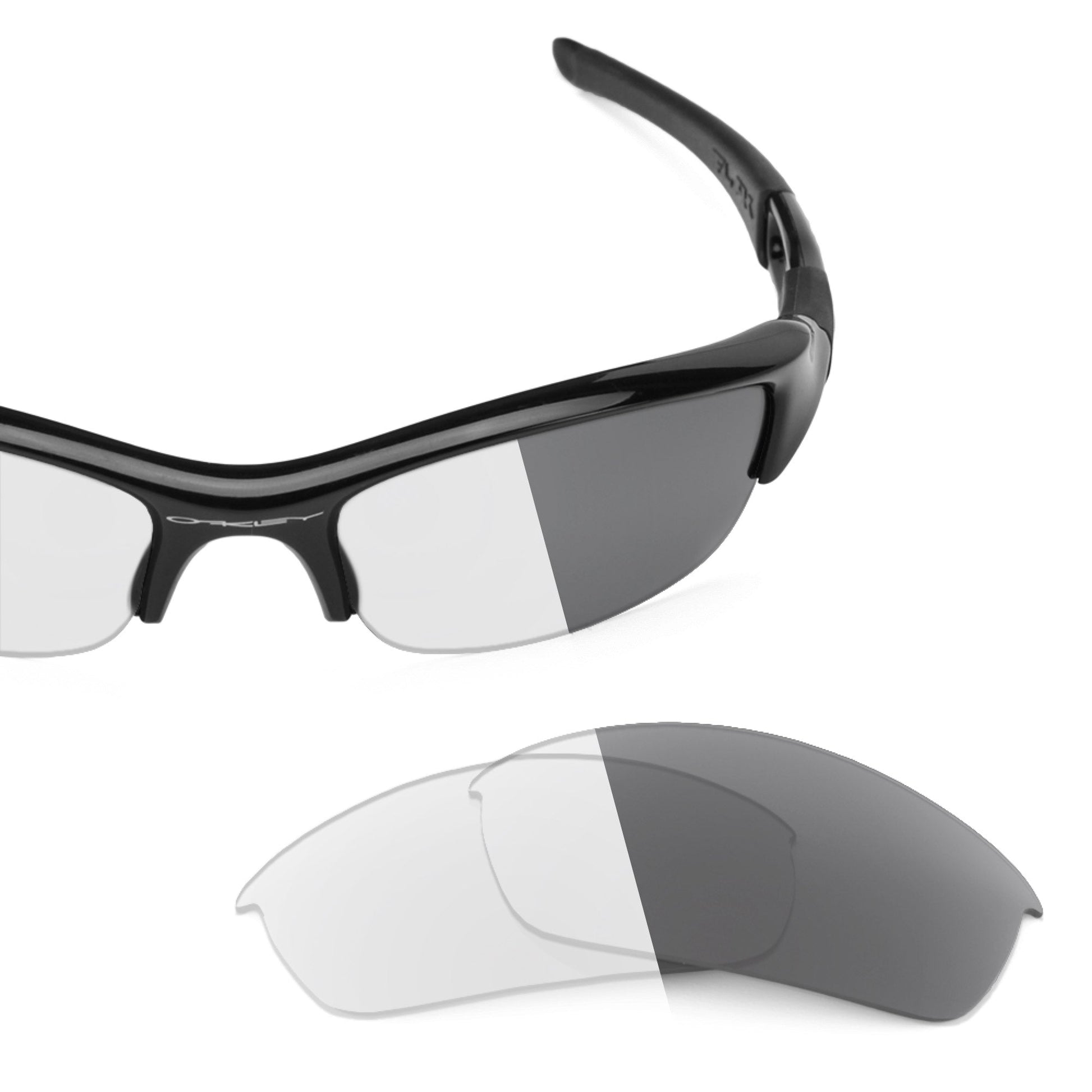 Oakley Flak Jacket OO9008 replacement lenses — Adapt Gray Photochromic polarized sunglass lens, 100% UV | ReFramed
