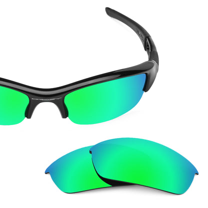 Oakley Flak Jacket OO9008 replacement lenses — Emerald Green MirrorShield® polarized sunglass lens, 100% UV | ReFramed