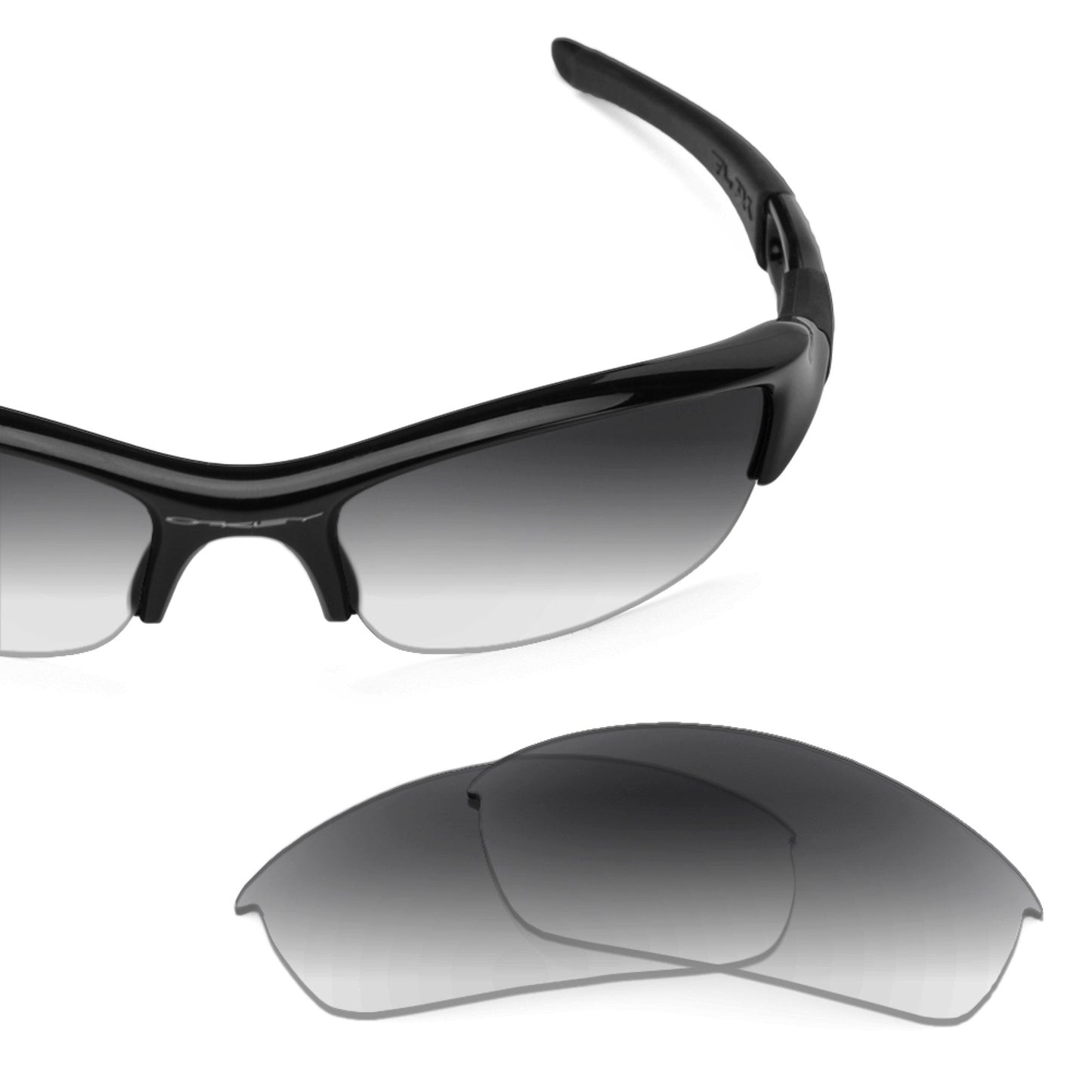 Oakley Flak Jacket OO9008 replacement lenses — Gray Gradient polarized sunglass lens, 100% UV | ReFramed