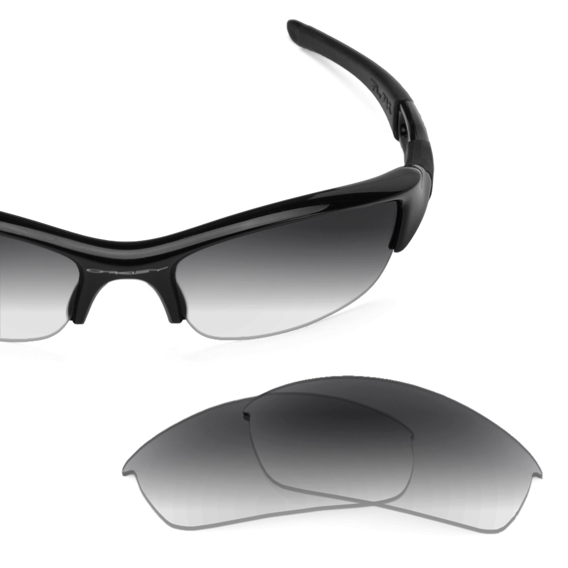 Oakley Flak Jacket OO9008 replacement lenses — Gray Gradient polarized sunglass lens, 100% UV | ReFramed