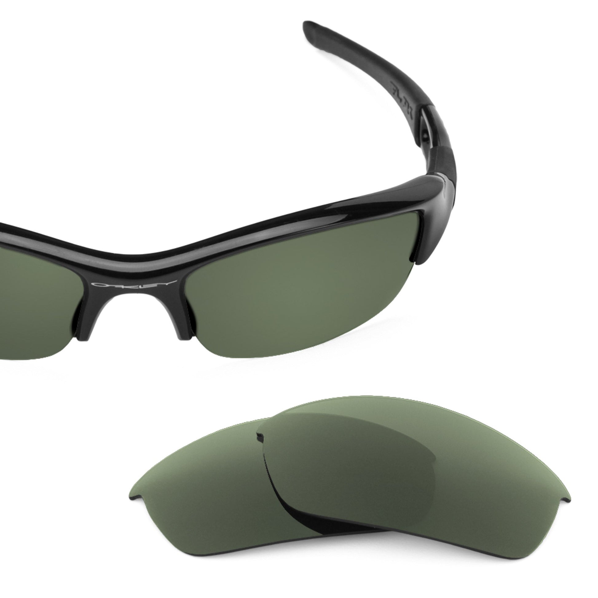 Oakley Flak Jacket OO9008 replacement lenses — Gray Green polarized sunglass lens, 100% UV | ReFramed