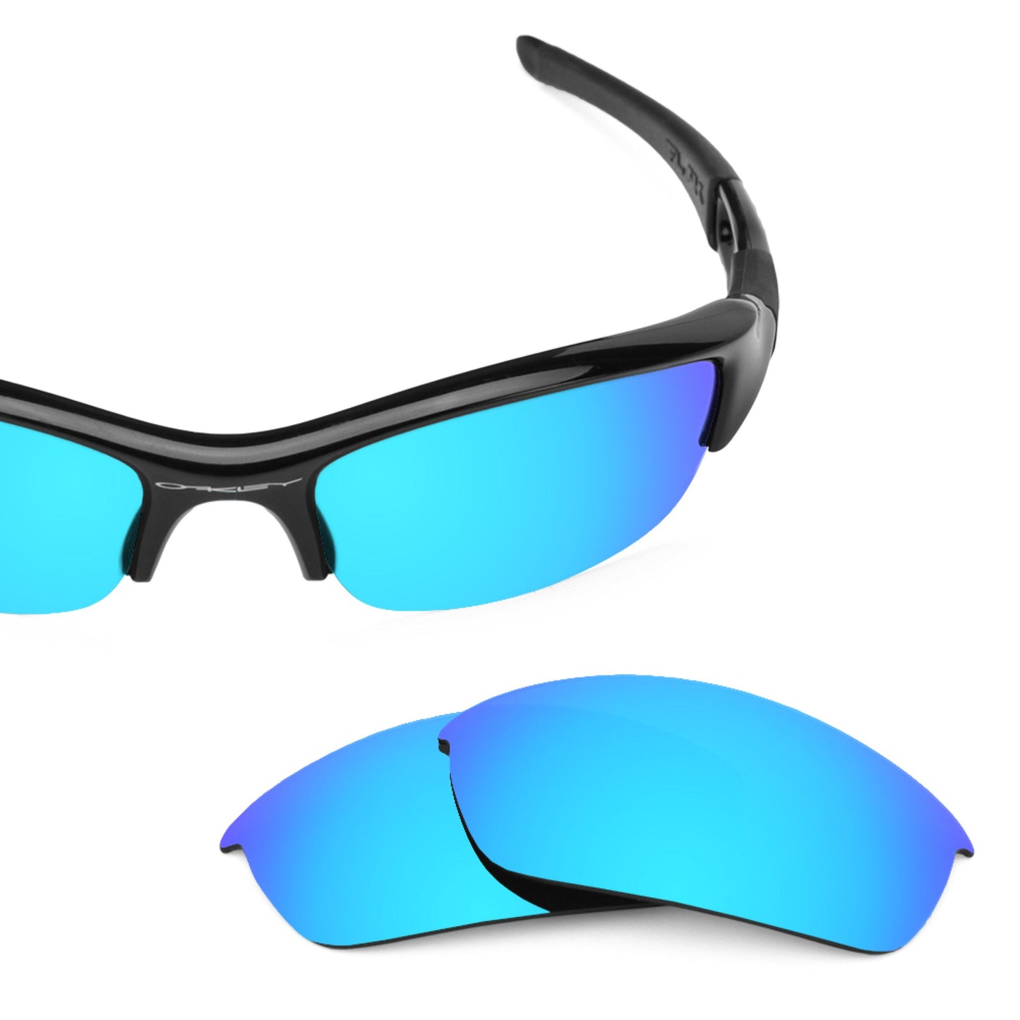 Oakley Flak Jacket OO9008 replacement lenses — Ice Blue MirrorShield® polarized sunglass lens, 100% UV | ReFramed