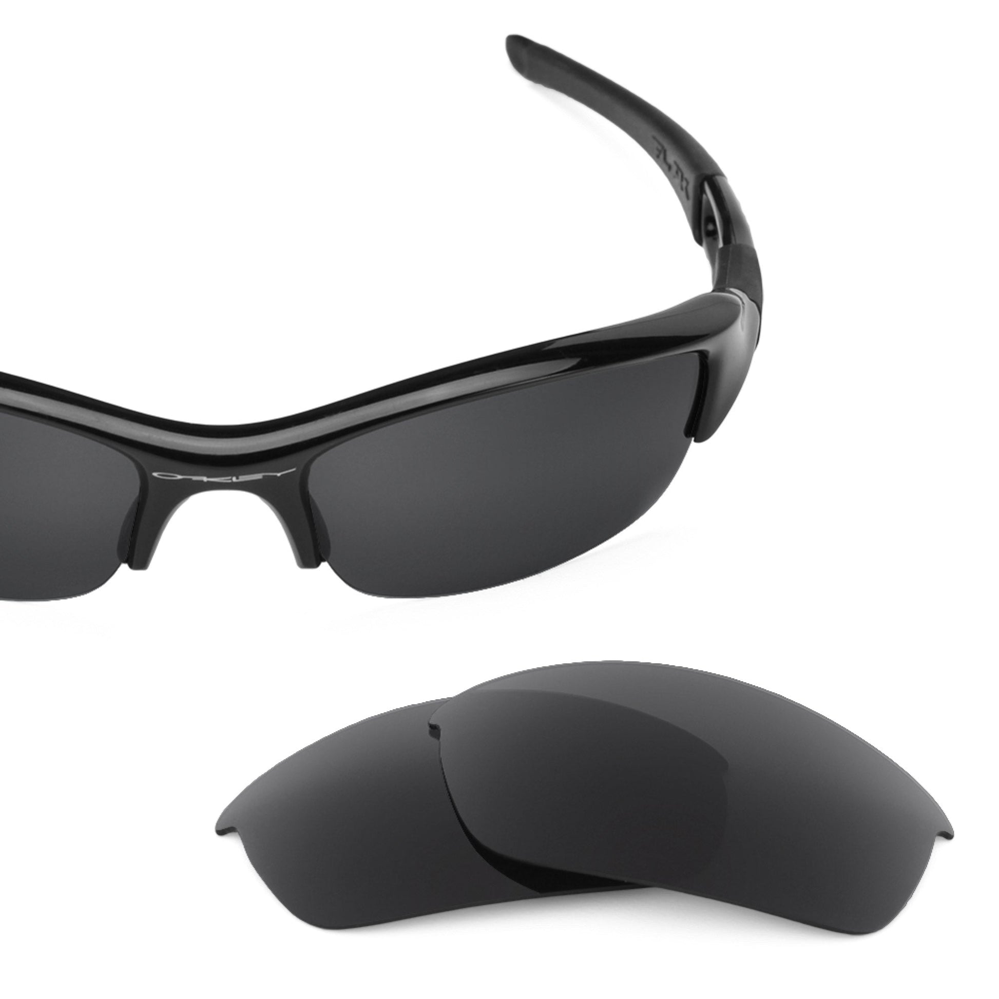 Oakley Flak Jacket OO9008 replacement lenses — Stealth Black polarized sunglass lens, 100% UV | ReFramed