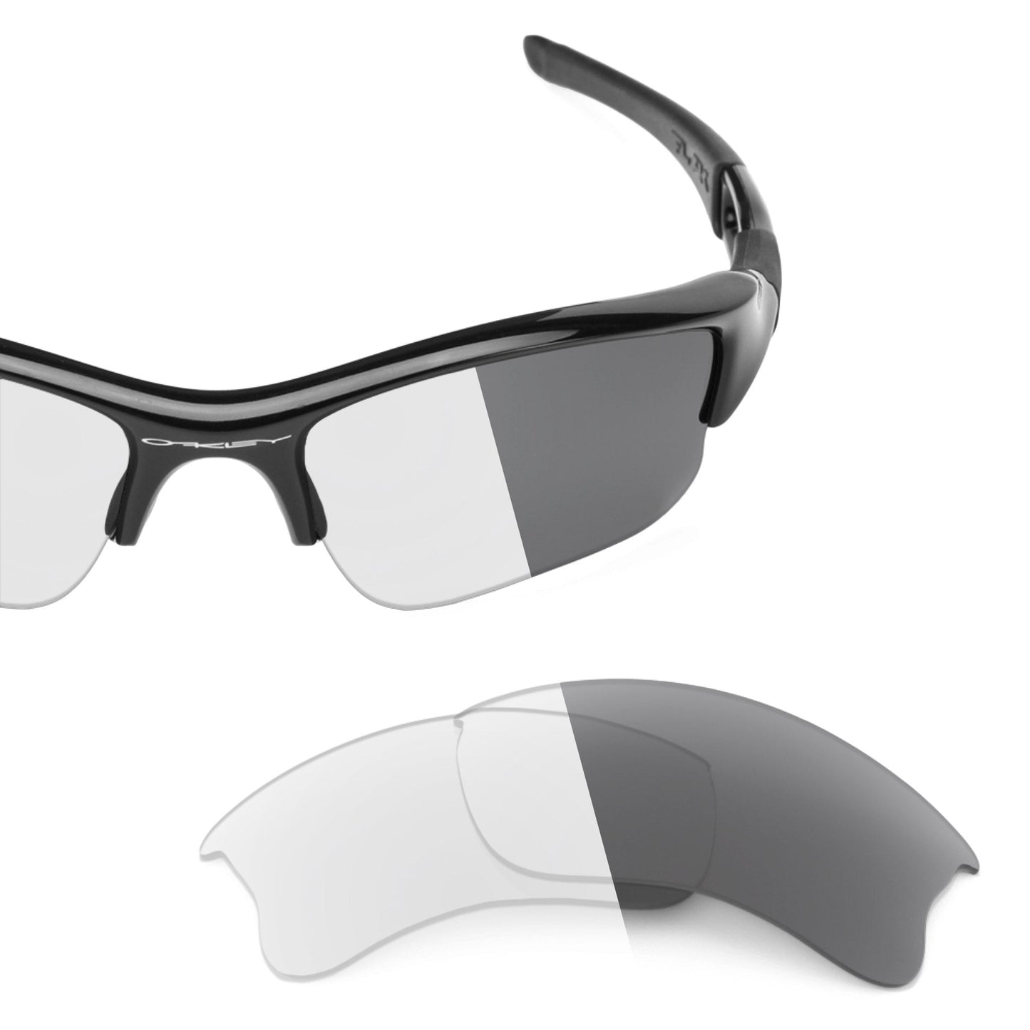Oakley Flak Jacket XLJ OO9009 replacement lenses — Adapt Gray Photochromic polarized sunglass lens, 100% UV | ReFramed
