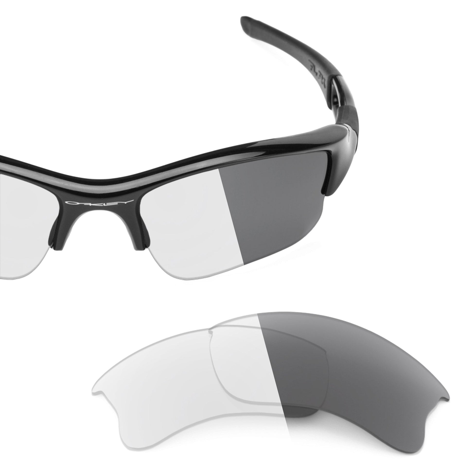 Oakley Flak Jacket XLJ OO9009 replacement lenses — Adapt Gray Photochromic polarized sunglass lens, 100% UV | ReFramed