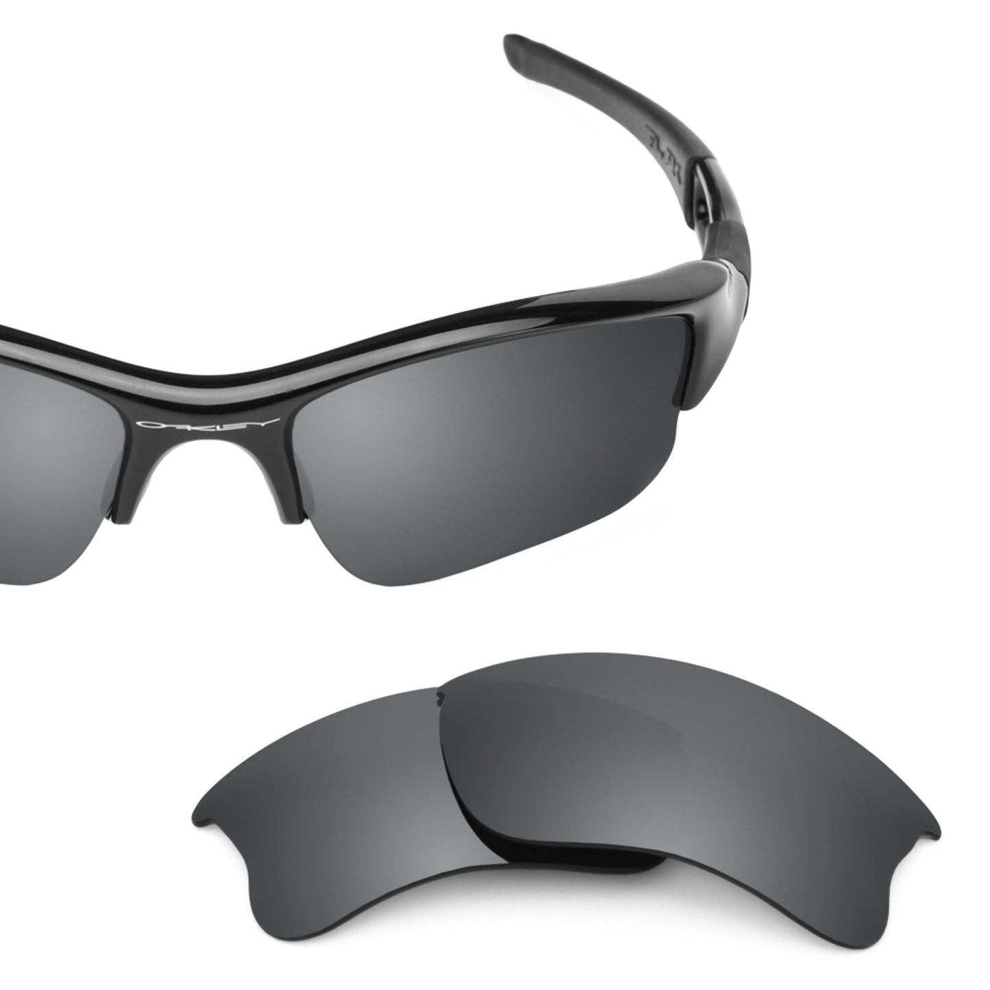 Oakley Flak Jacket XLJ OO9009 replacement lenses — Black Chrome MirrorShield® polarized sunglass lens, 100% UV | ReFramed