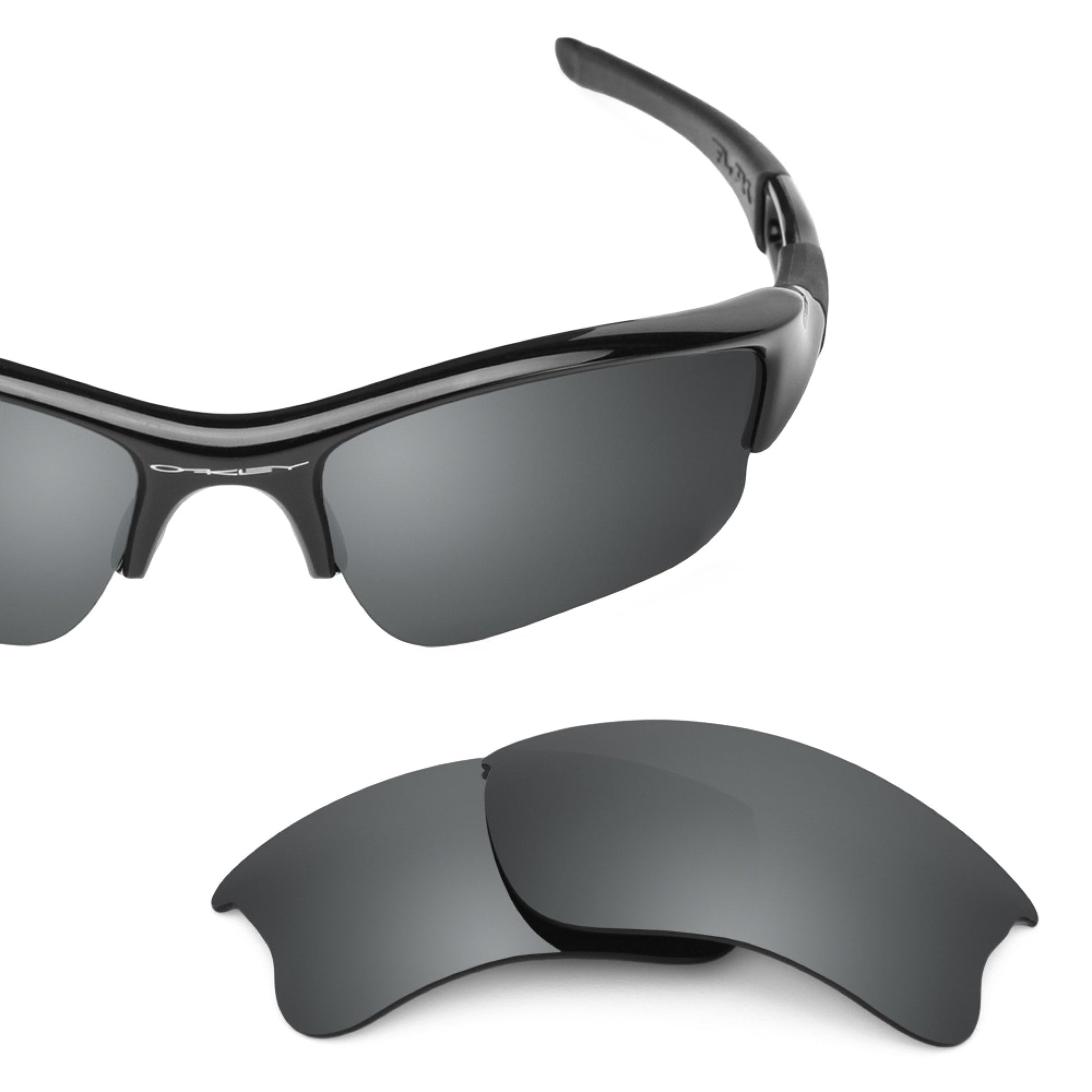 Oakley Flak Jacket XLJ OO9009 replacement lenses — Black Chrome MirrorShield® polarized sunglass lens, 100% UV | ReFramed
