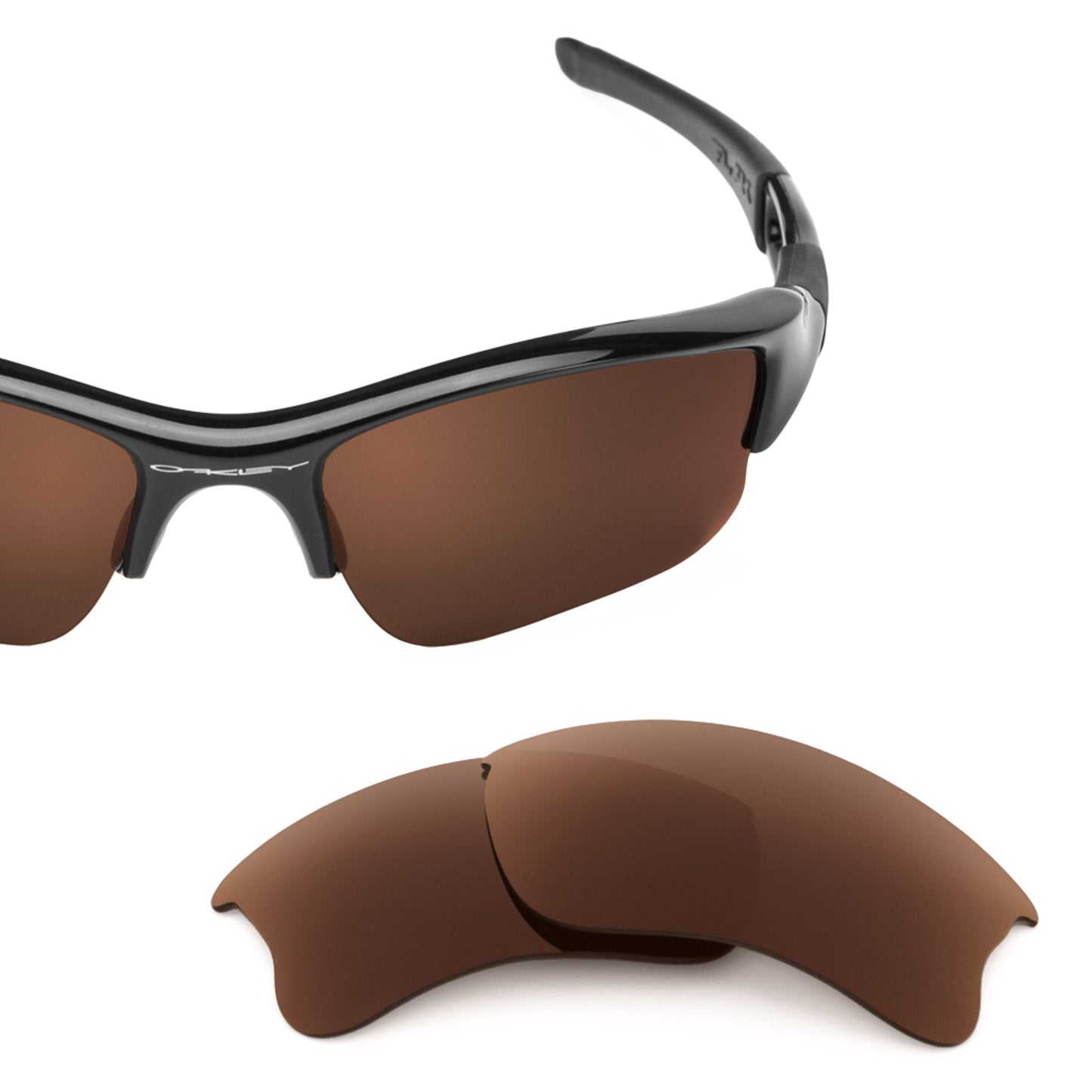 Oakley Flak Jacket XLJ OO9009 replacement lenses — Dark Brown polarized sunglass lens, 100% UV | ReFramed