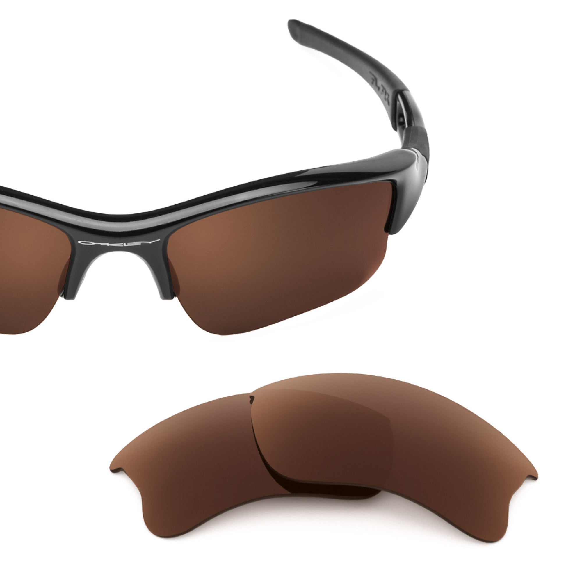Oakley Flak Jacket XLJ OO9009 replacement lenses — Dark Brown polarized sunglass lens, 100% UV | ReFramed