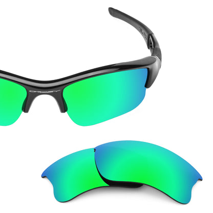 Oakley Flak Jacket XLJ OO9009 replacement lenses — Emerald Green MirrorShield® polarized sunglass lens, 100% UV | ReFramed
