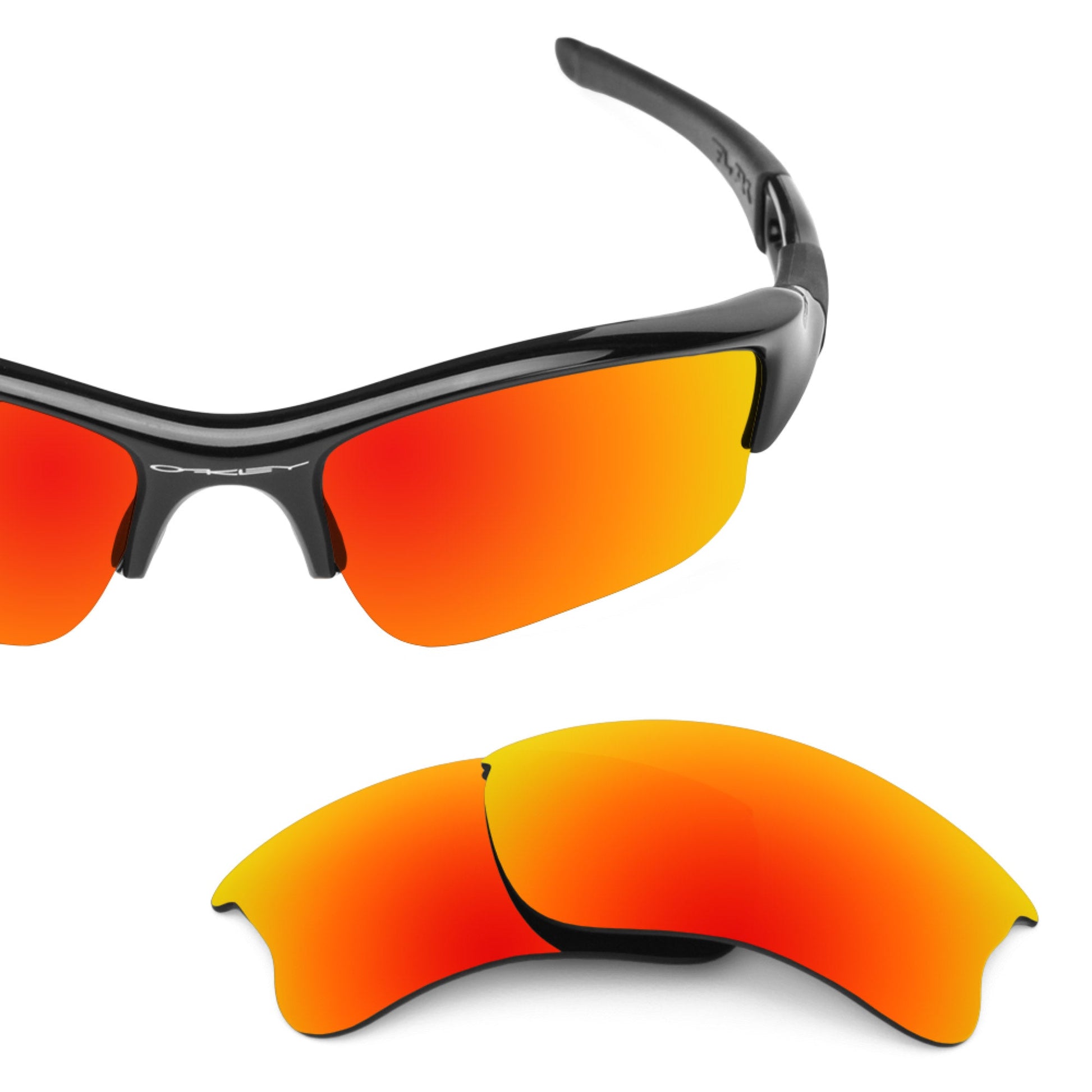 Oakley Flak Jacket XLJ OO9009 replacement lenses — Fire Red MirrorShield® polarized sunglass lens, 100% UV | ReFramed