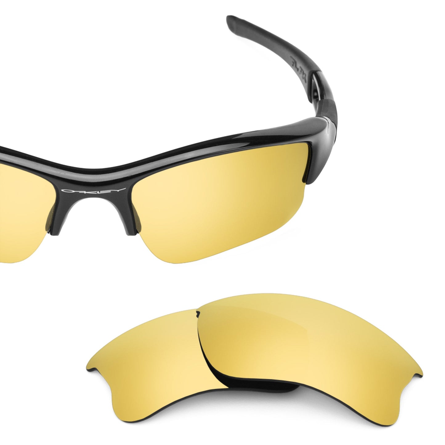 Oakley Flak Jacket XLJ OO9009 replacement lenses — Flare Gold MirrorShield® polarized sunglass lens, 100% UV | ReFramed