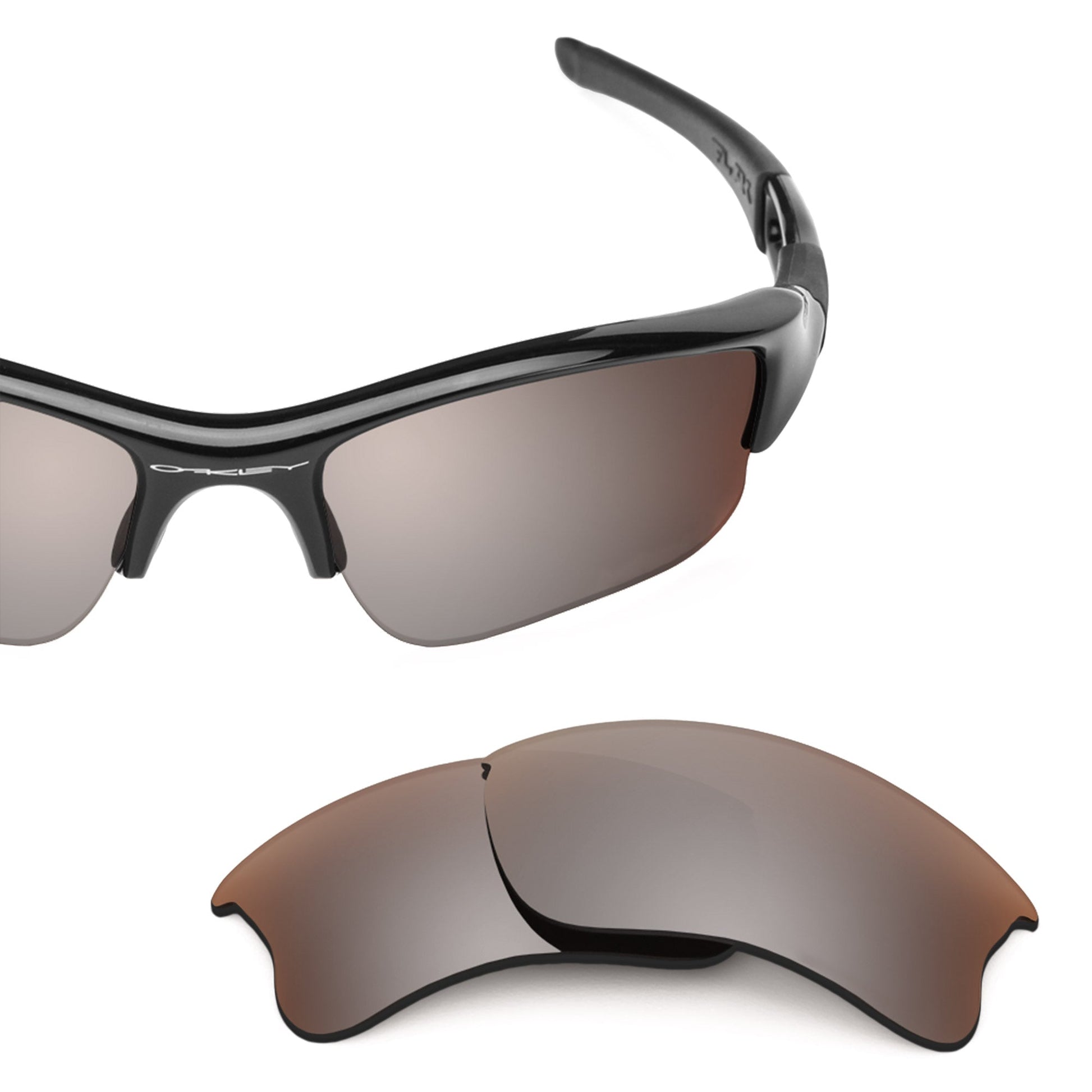 Oakley Flak Jacket XLJ OO9009 replacement lenses — Flash Bronze MirrorShield® polarized sunglass lens, 100% UV | ReFramed