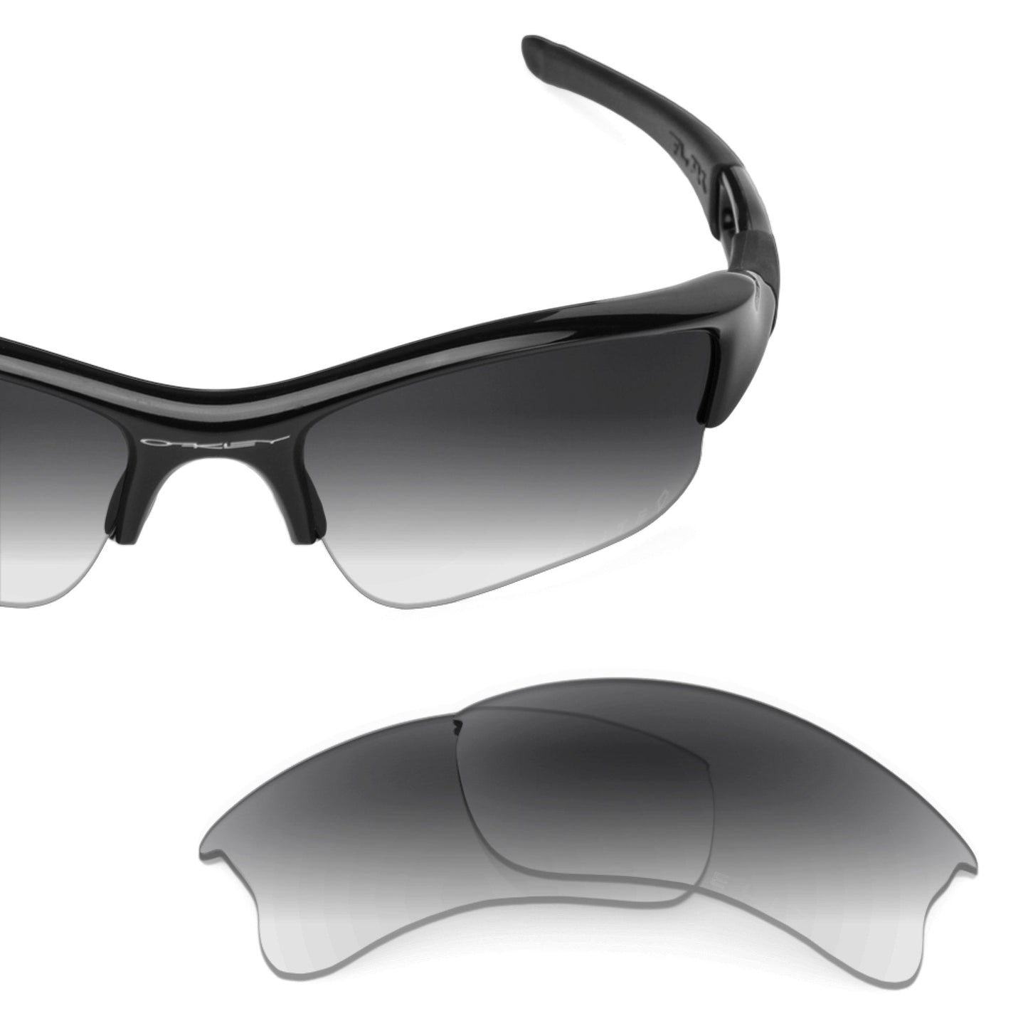 Oakley Flak Jacket XLJ OO9009 replacement lenses — Gray Gradient polarized sunglass lens, 100% UV | ReFramed