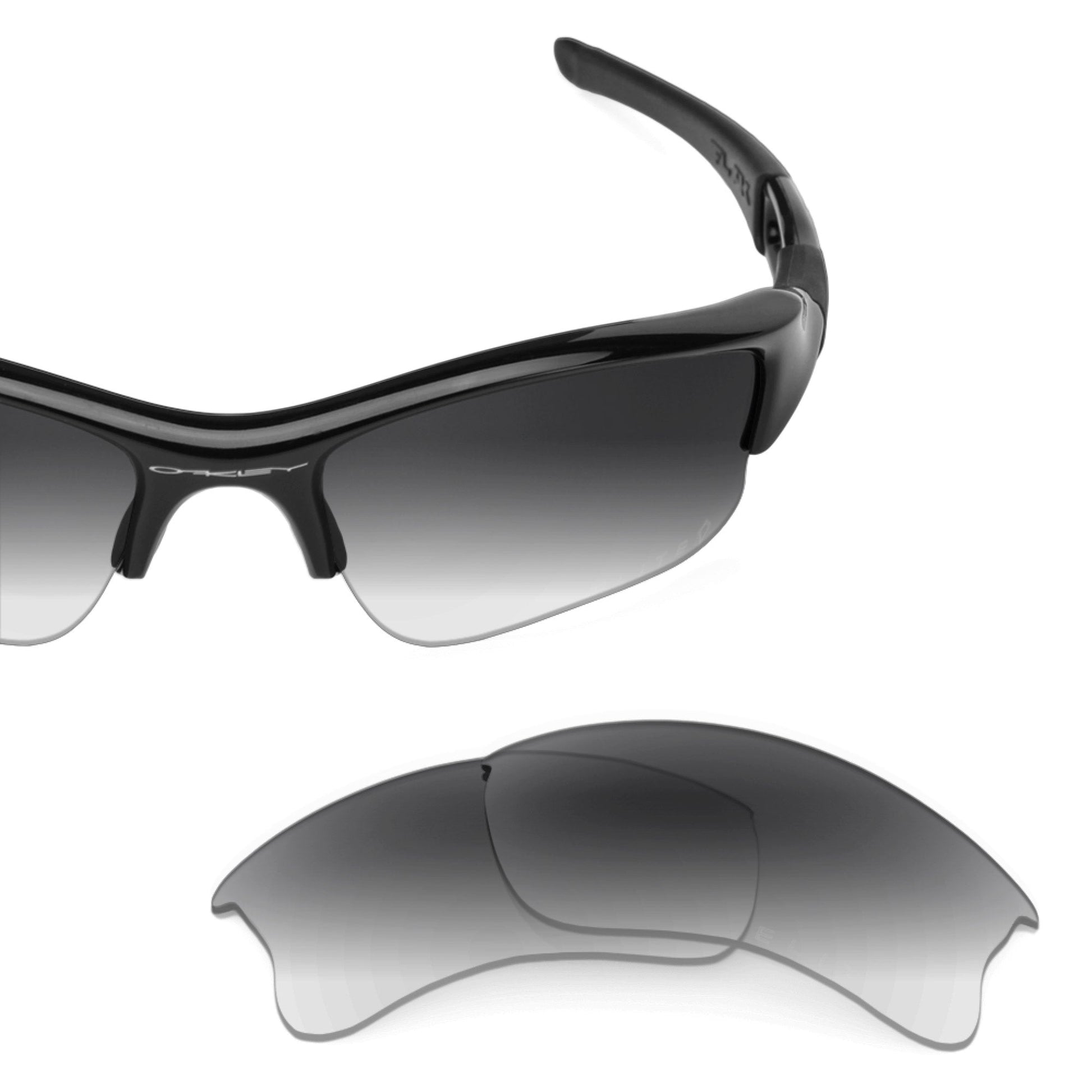 Oakley Flak Jacket XLJ OO9009 replacement lenses — Gray Gradient polarized sunglass lens, 100% UV | ReFramed