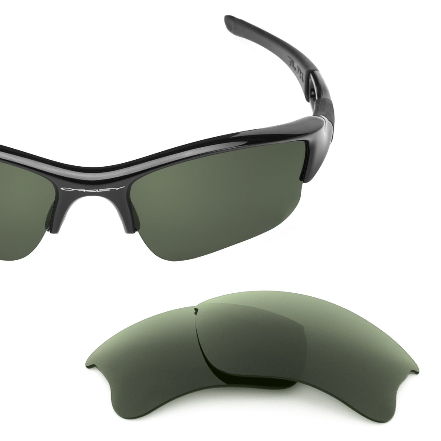 Oakley Flak Jacket XLJ OO9009 replacement lenses — Gray Green polarized sunglass lens, 100% UV | ReFramed