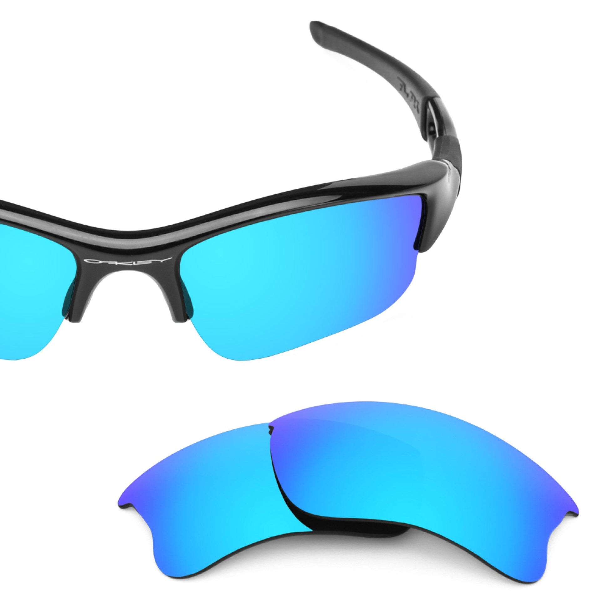 Oakley Flak Jacket XLJ OO9009 replacement lenses — Ice Blue MirrorShield® polarized sunglass lens, 100% UV | ReFramed