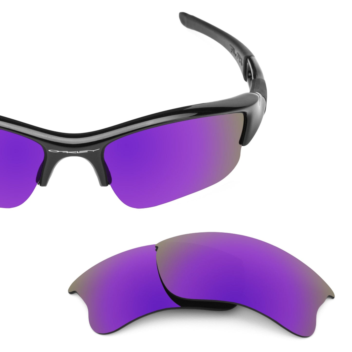 Oakley Flak Jacket XLJ OO9009 replacement lenses — Plasma Purple MirrorShield® polarized sunglass lens, 100% UV | ReFramed