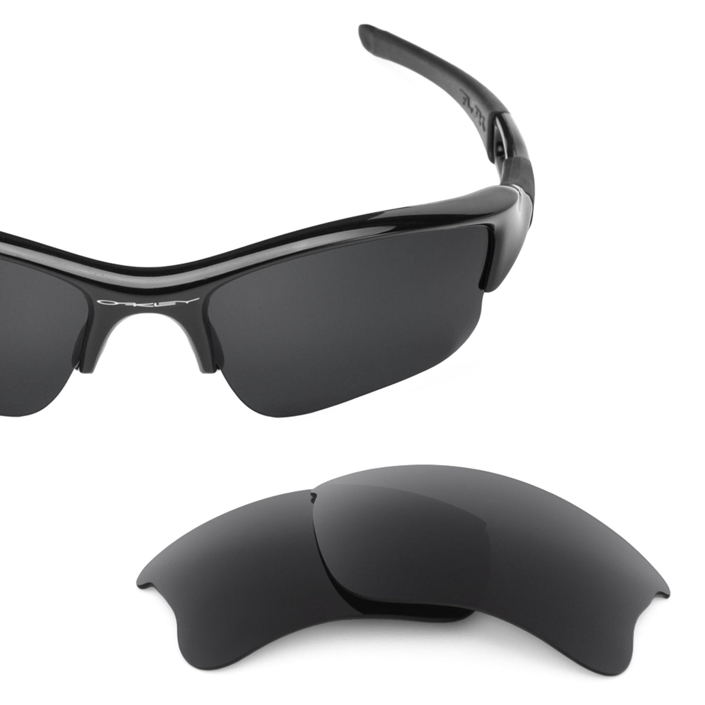 Oakley Flak Jacket XLJ OO9009 replacement lenses — Stealth Black polarized sunglass lens, 100% UV | ReFramed