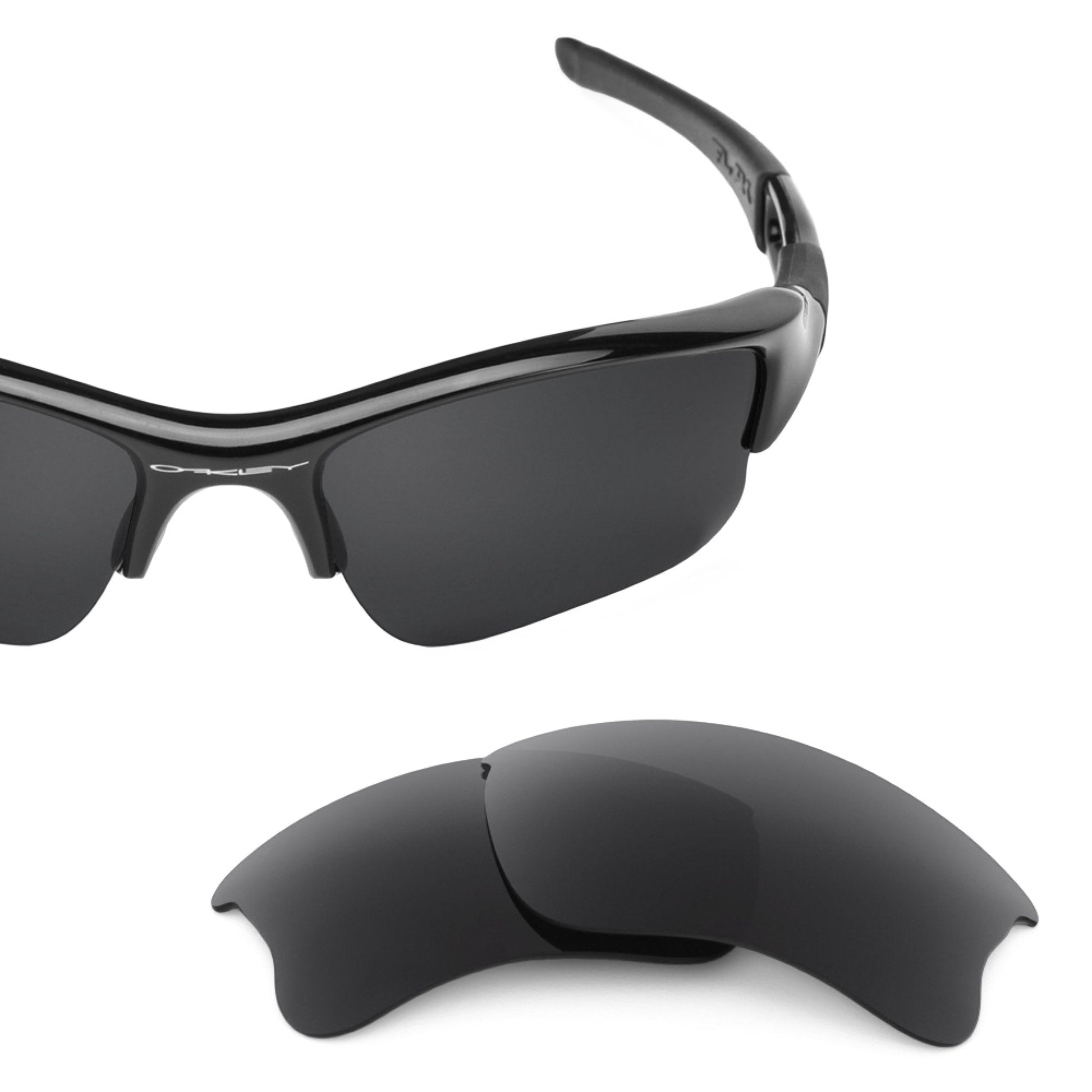 Oakley Flak Jacket XLJ OO9009 replacement lenses — Stealth Black polarized sunglass lens, 100% UV | ReFramed