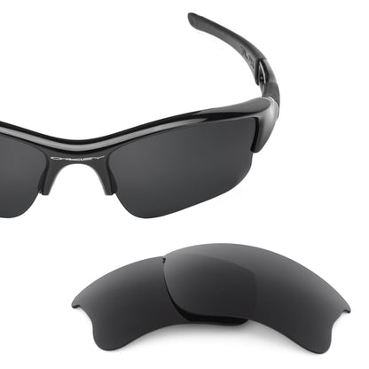 Oakley Flak Jacket XLJ OO9009 replacement lenses — Stealth Black polarized sunglass lens, 100% UV | ReFramed