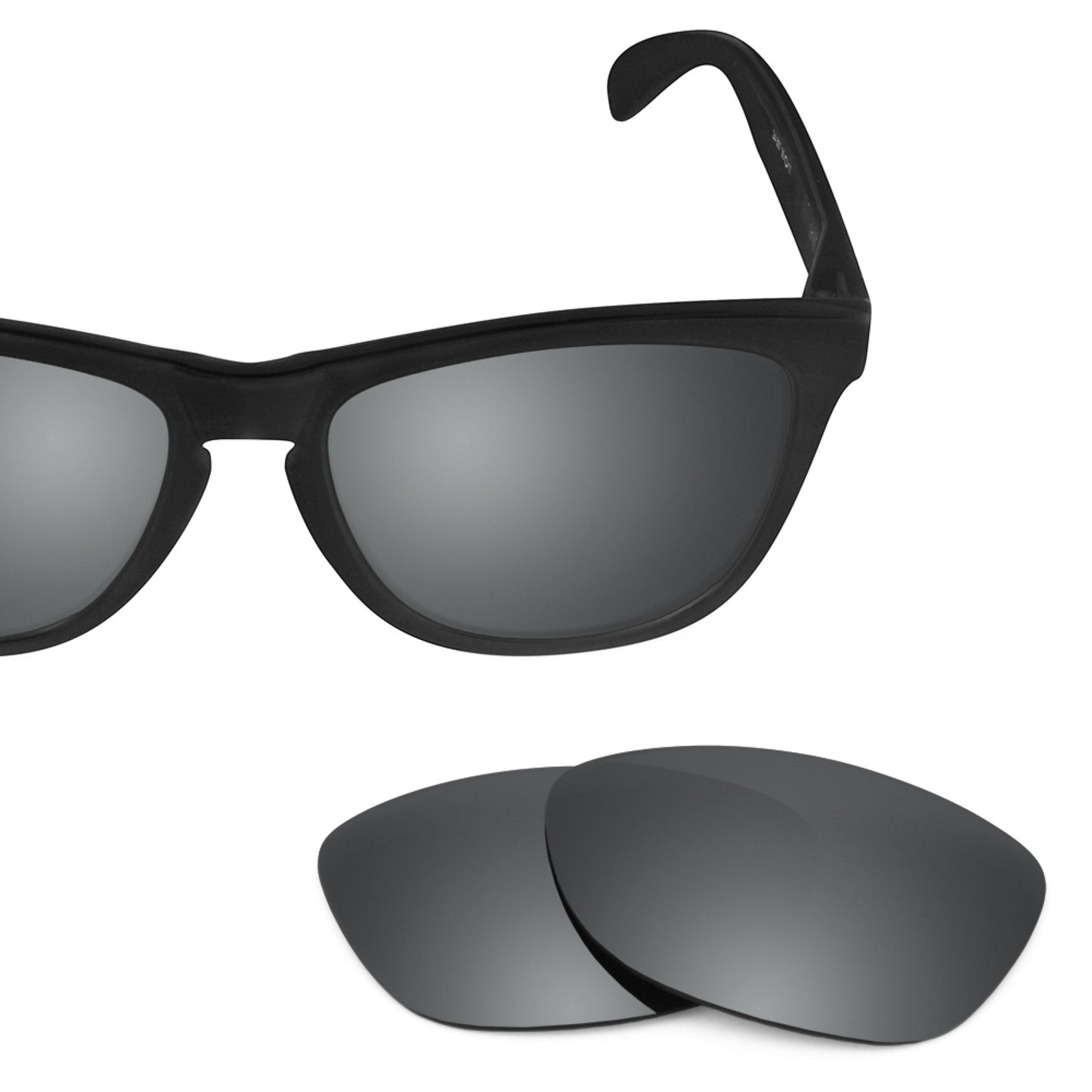 Oakley Frogskins OO9013 replacement lenses — Black Chrome MirrorShield® polarized sunglass lens, 100% UV | ReFramed