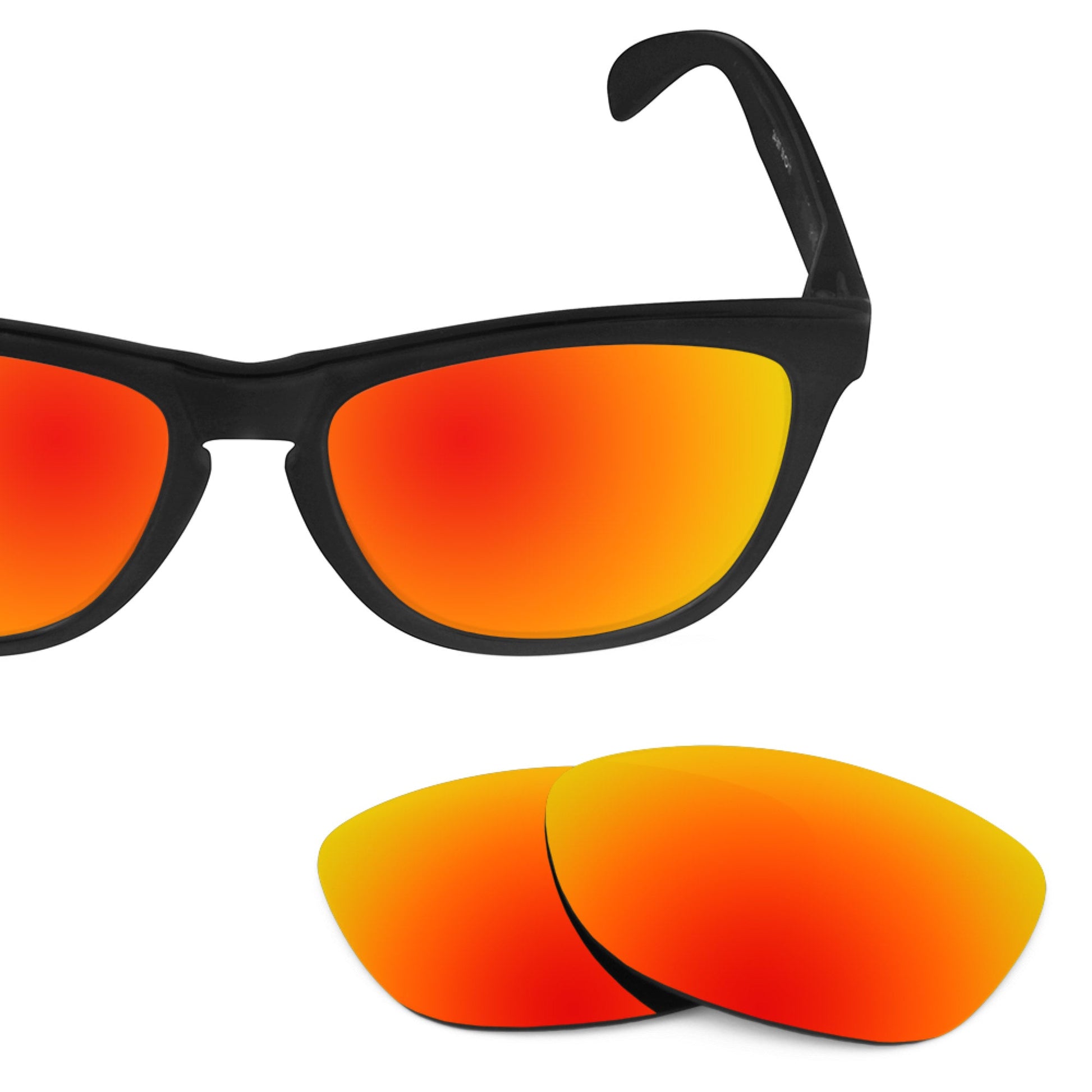 Oakley Frogskins OO9013 replacement lenses — Fire Red MirrorShield® polarized sunglass lens, 100% UV | ReFramed