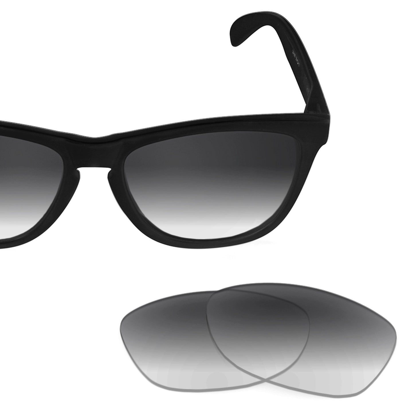 Oakley Frogskins OO9013 replacement lenses — Gradient Gray polarized sunglass lens, 100% UV | ReFramed