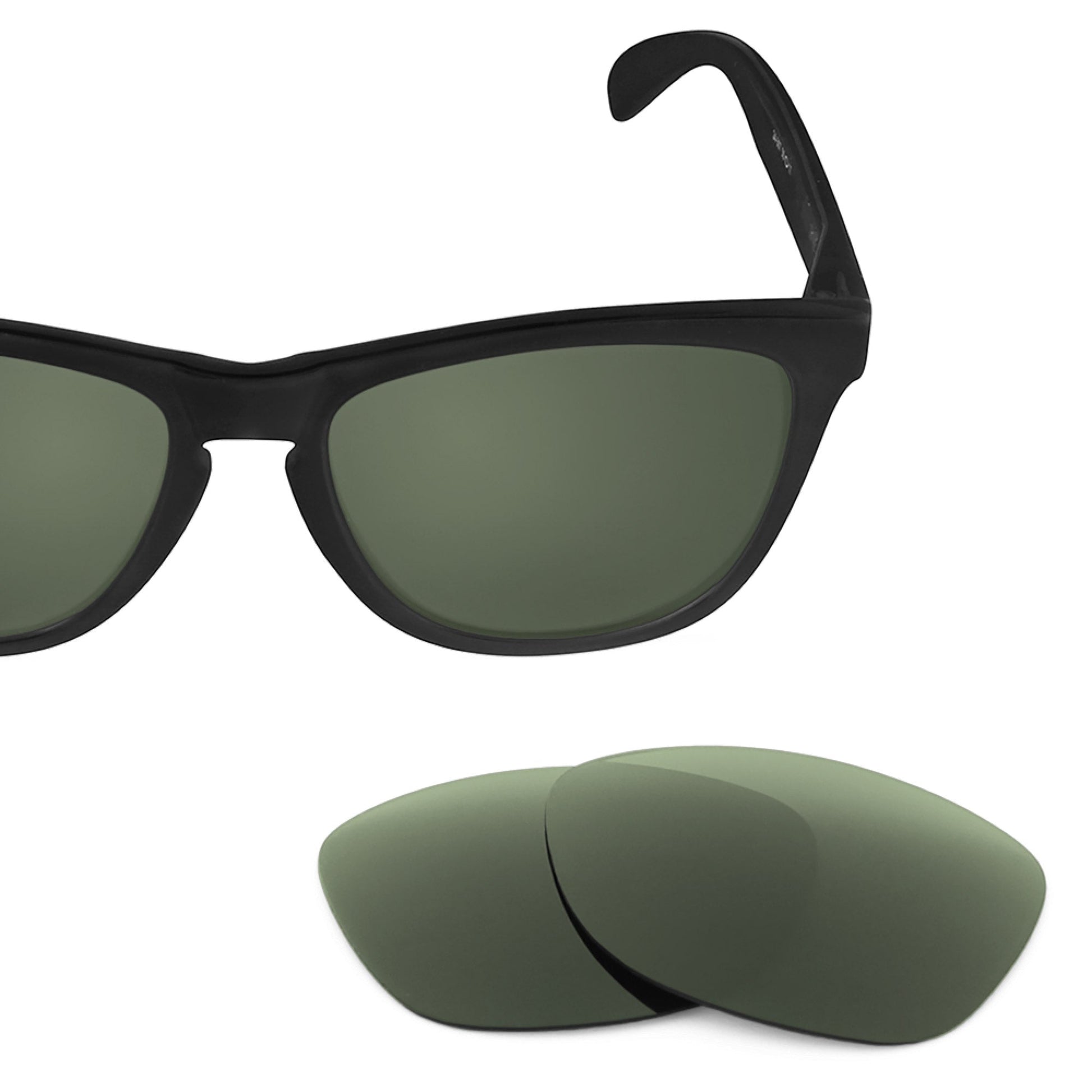 Oakley Frogskins OO9013 replacement lenses — Gray Green polarized sunglass lens, 100% UV | ReFramed