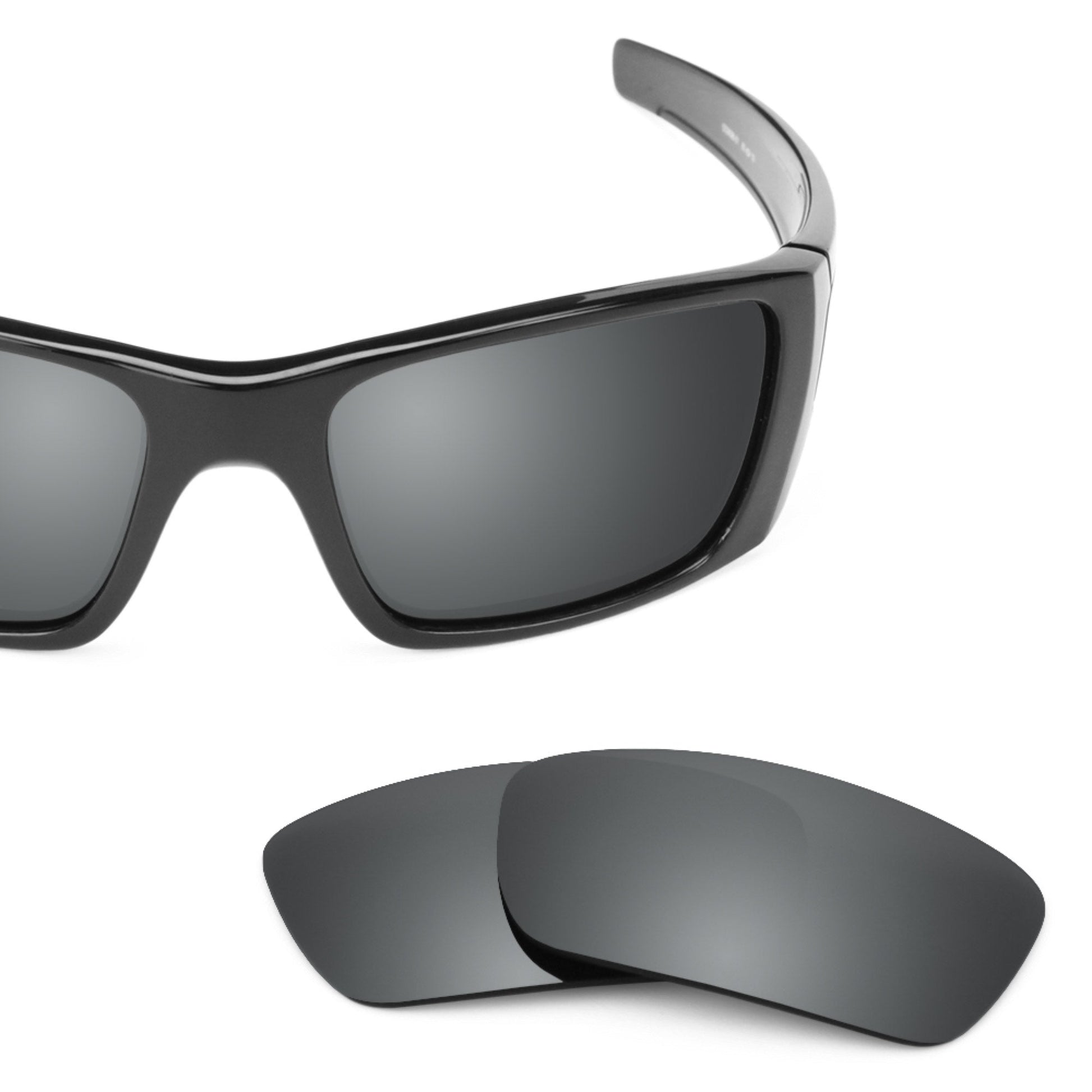 Oakley Fuel Cell OO9096 replacement lenses — Black Chrome MirrorShield® polarized sunglass lens, 100% UV | ReFramed