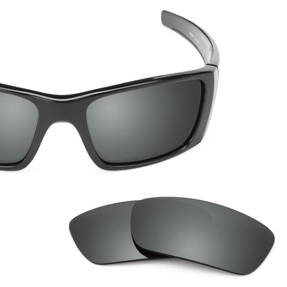 Oakley Fuel Cell OO9096 replacement lenses — Black Chrome MirrorShield® polarized sunglass lens, 100% UV | ReFramed