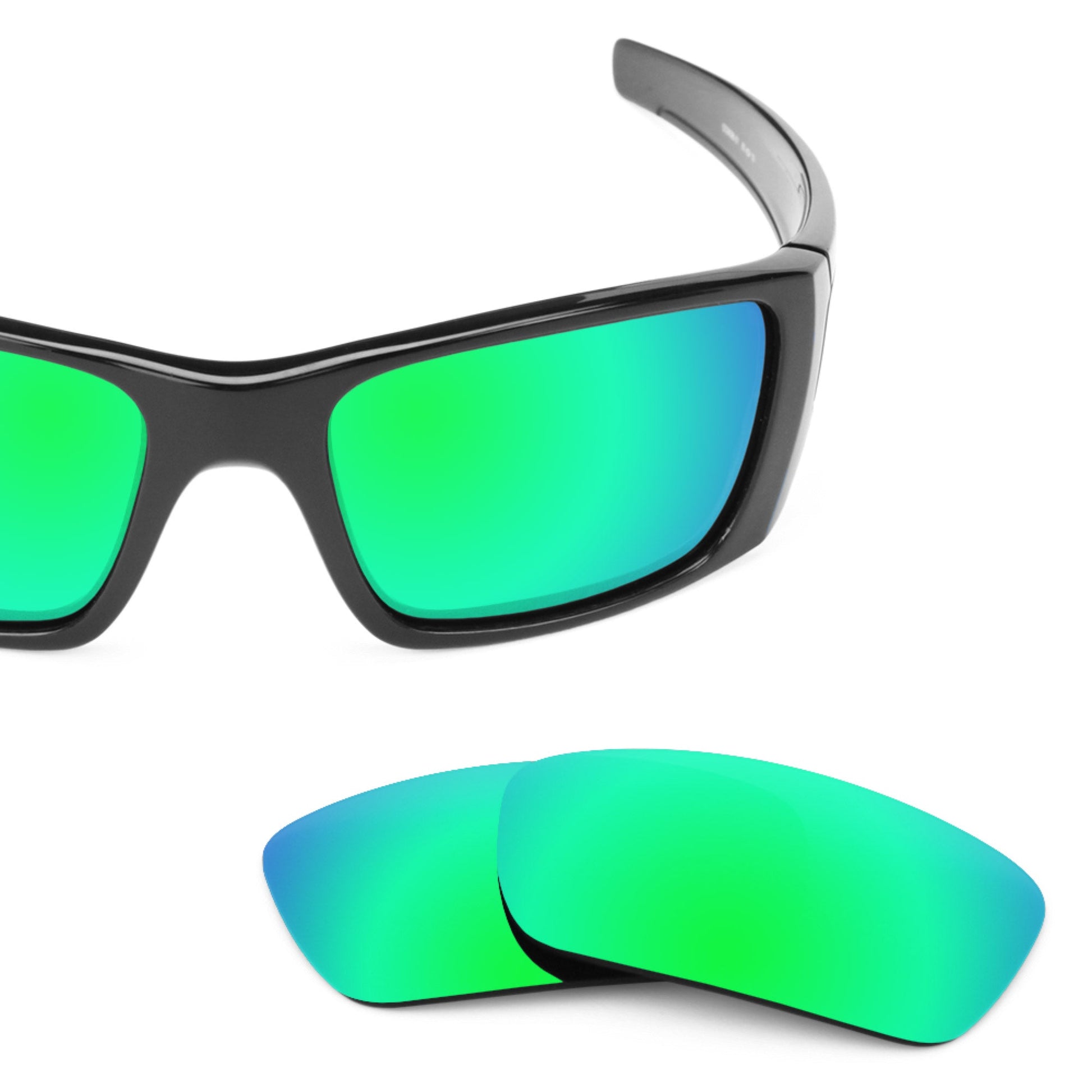 Oakley Fuel Cell OO9096 replacement lenses — Emerald Green MirrorShield® polarized sunglass lens, 100% UV | ReFramed