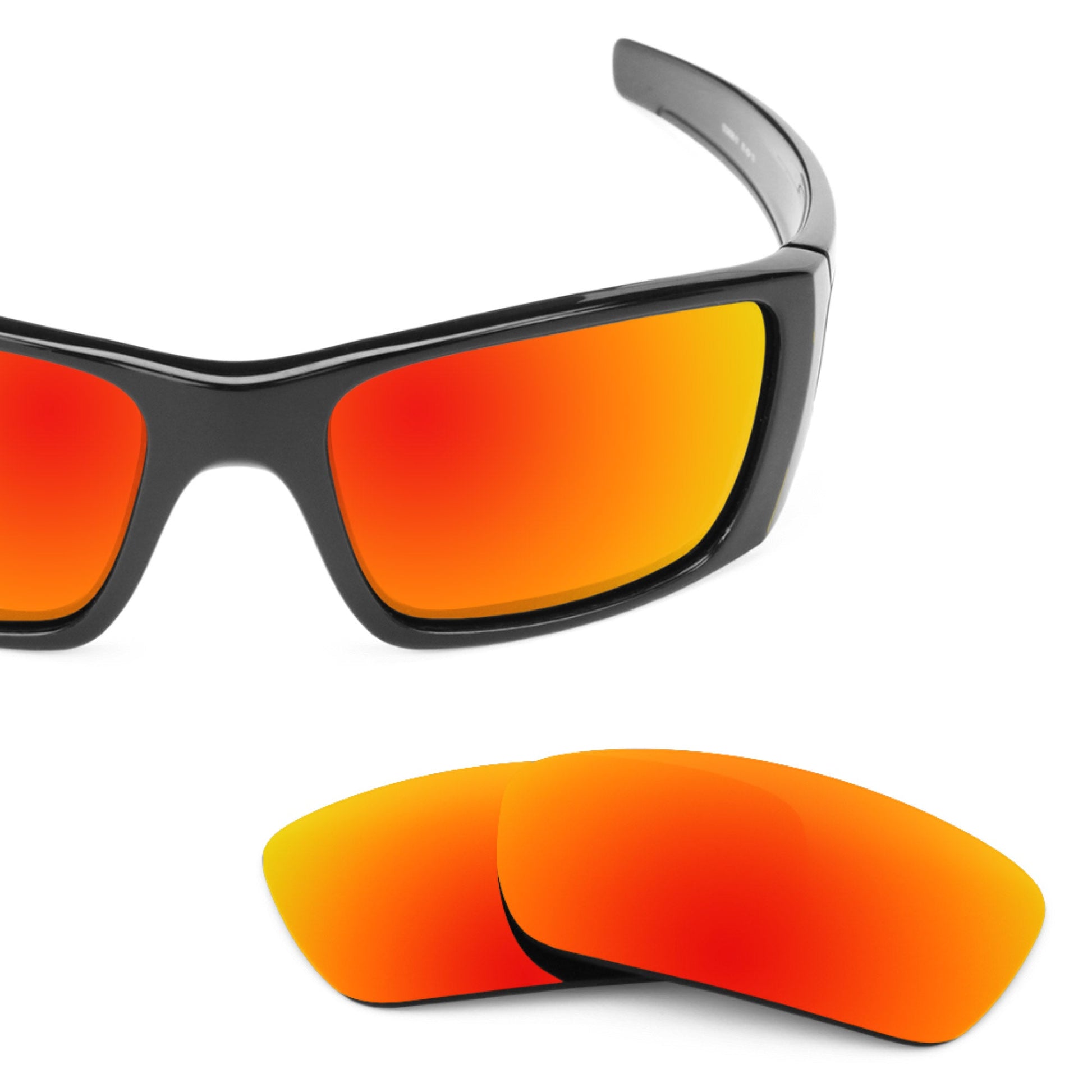 Oakley Fuel Cell OO9096 replacement lenses — Fire Red MirrorShield® polarized sunglass lens, 100% UV | ReFramed