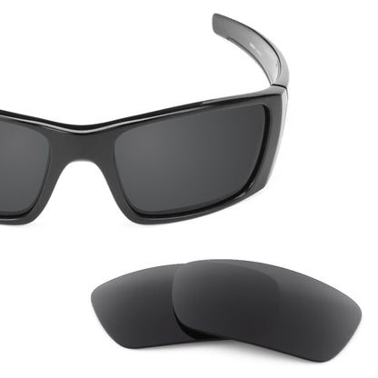 Oakley Fuel Cell OO9096 replacement lenses — Stealth Black polarized sunglass lens, 100% UV | ReFramed