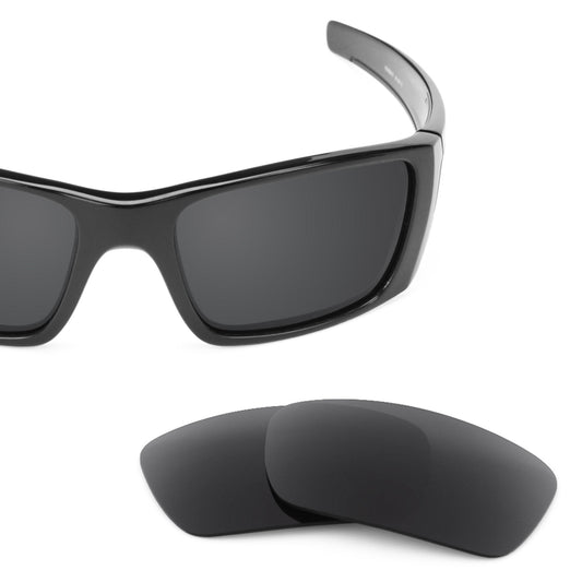 Oakley Fuel Cell OO9096 replacement lenses — Stealth Black polarized sunglass lens, 100% UV | ReFramed