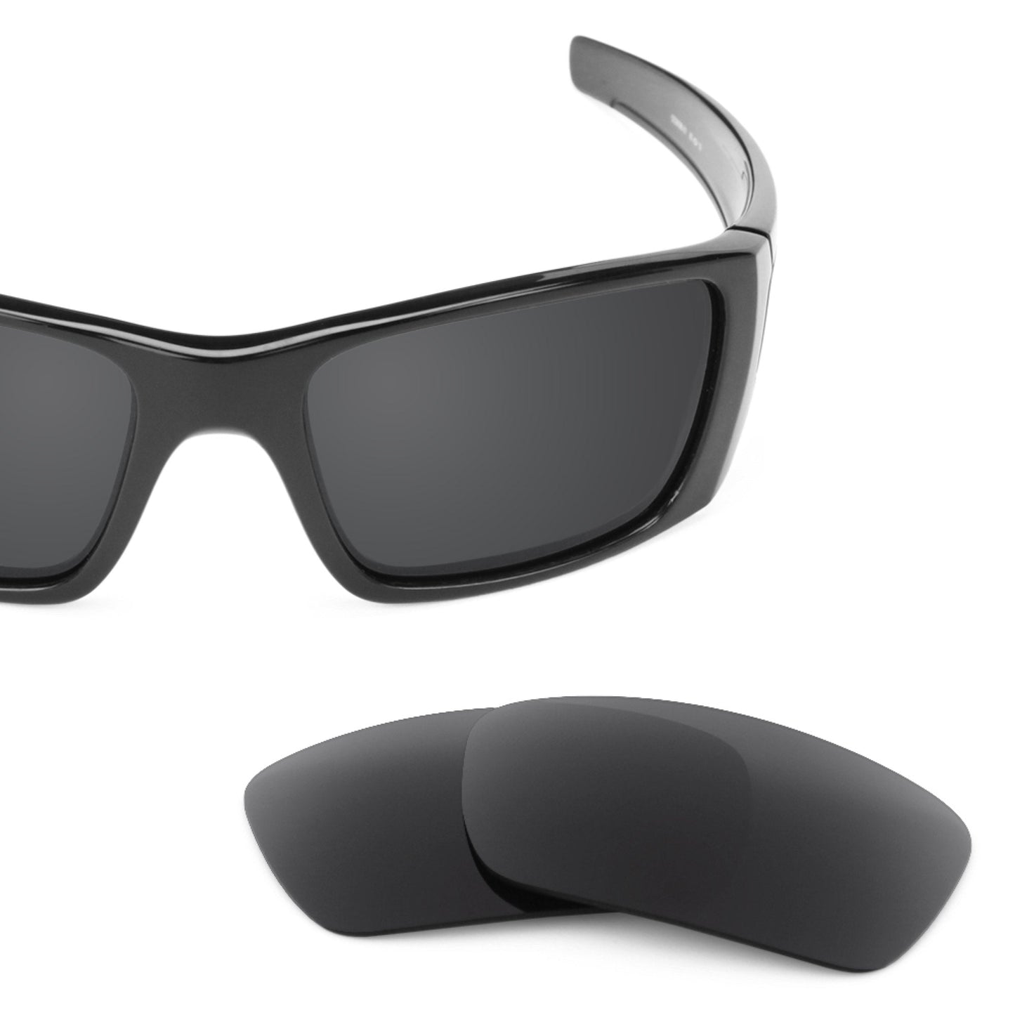 Oakley Fuel Cell OO9096 replacement lenses — Stealth Black polarized sunglass lens, 100% UV | ReFramed