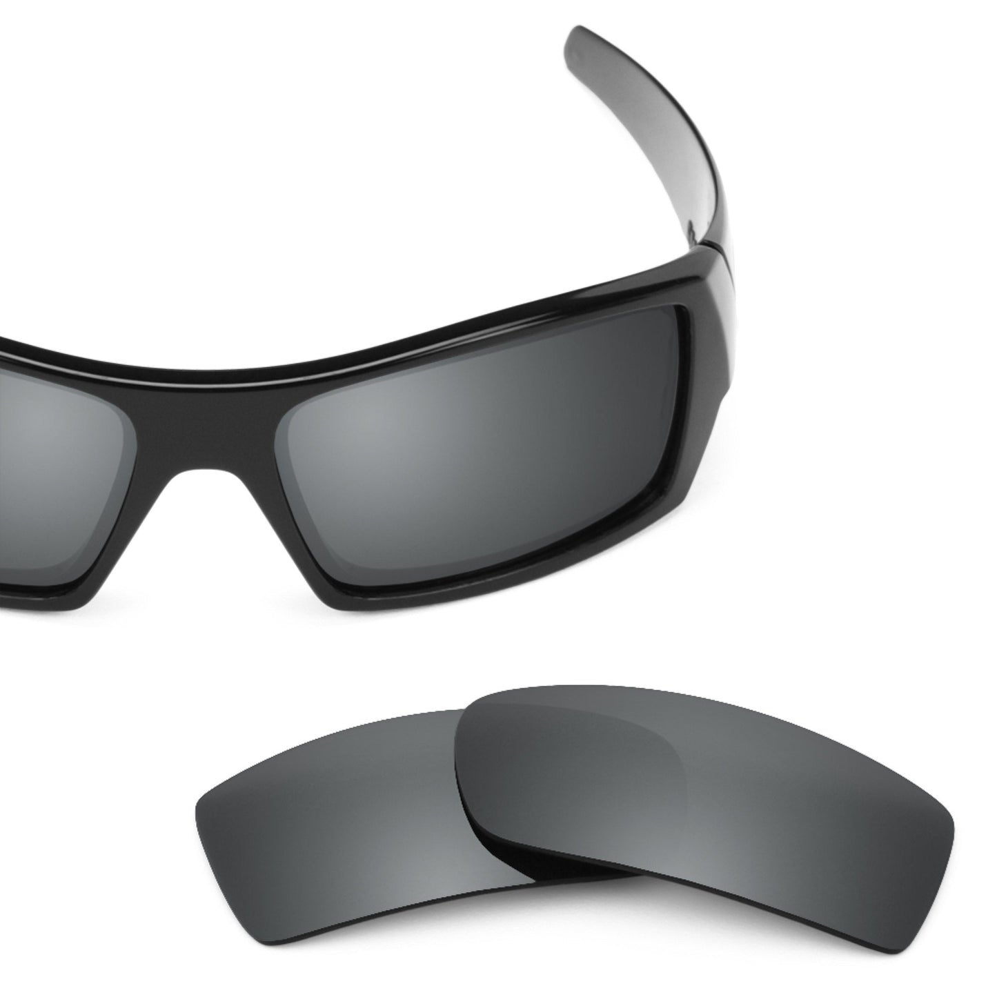 Oakley Gascan OO9014 replacement lenses — Black Chrome MirrorShield® polarized sunglass lens, 100% UV | ReFramed