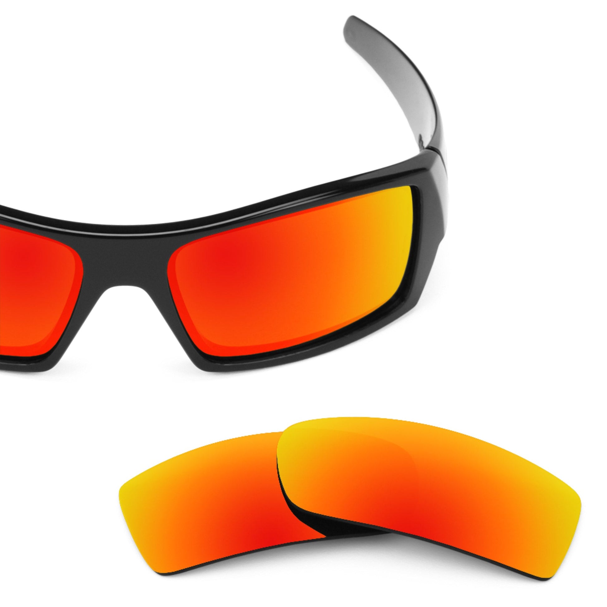 Oakley Gascan OO9014 replacement lenses — Fire Red MirrorShield® polarized sunglass lens, 100% UV | ReFramed