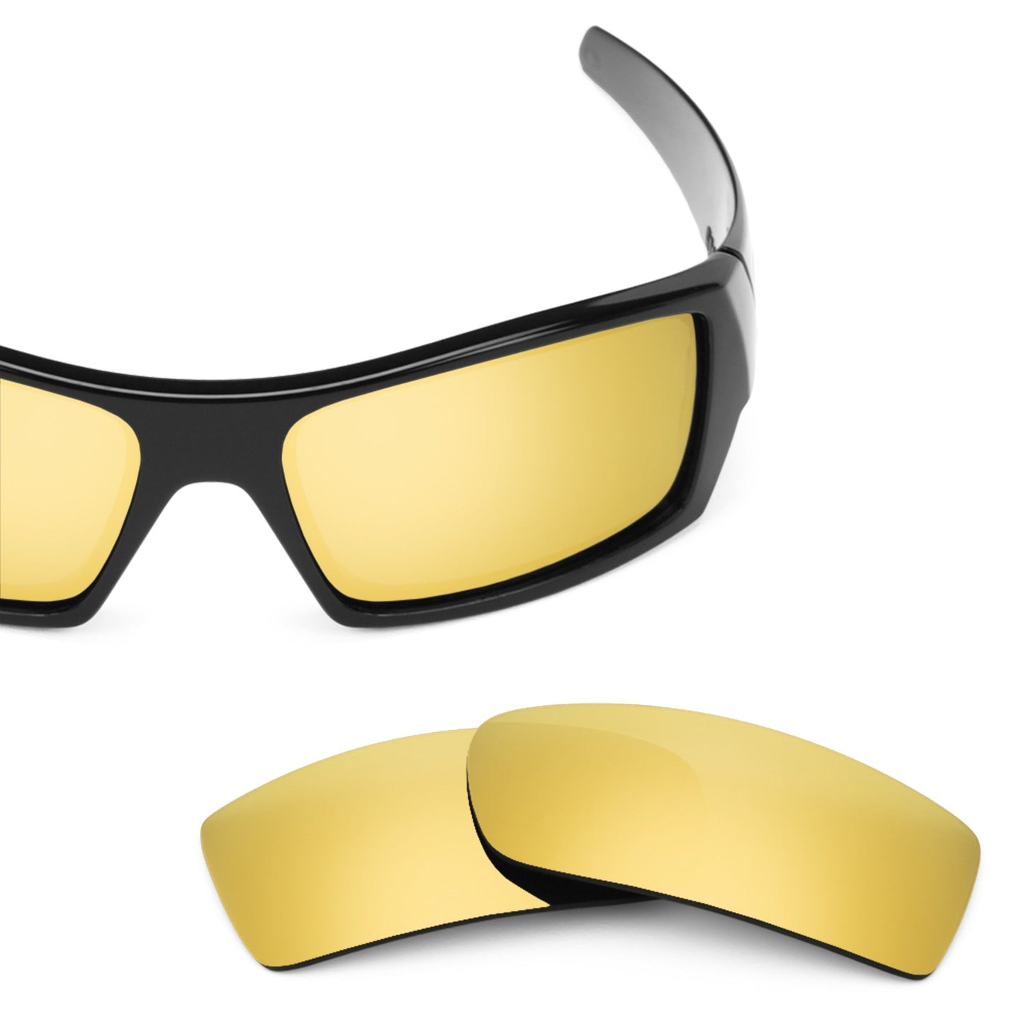 Oakley Gascan OO9014 replacement lenses — Flare Gold MirrorShield® polarized sunglass lens, 100% UV | ReFramed