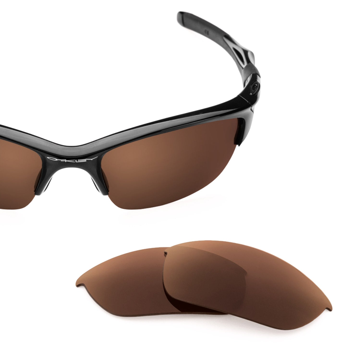 Oakley Half Jacket 2.0 OO9144 replacement lenses — Dark Brown polarized sunglass lens, 100% UV | ReFramed