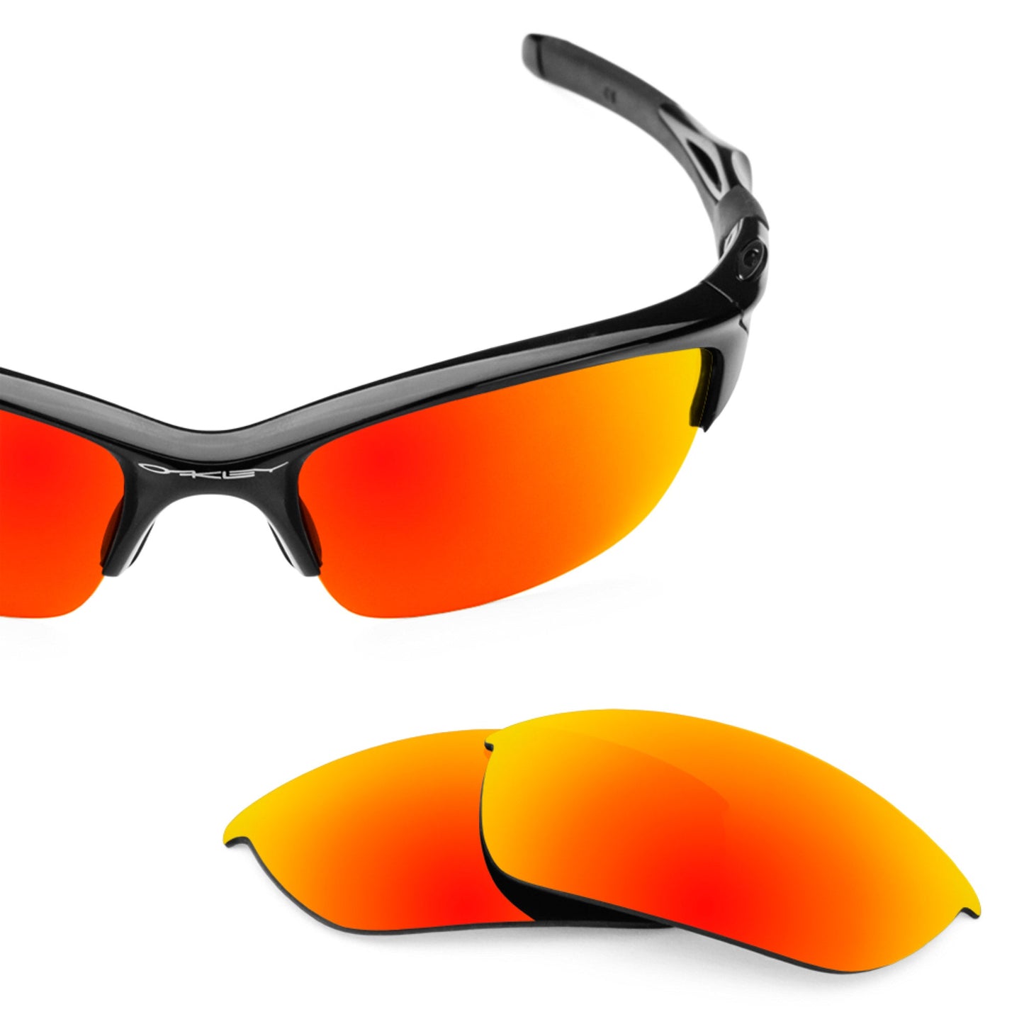 Oakley Half Jacket 2.0 OO9144 replacement lenses — Fire Red MirrorShield® polarized sunglass lens, 100% UV | ReFramed