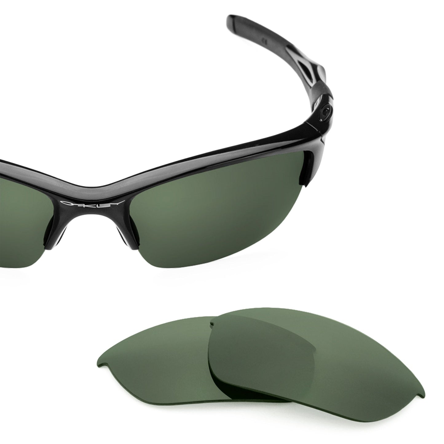 Oakley Half Jacket 2.0 OO9144 replacement lenses — Gray Green polarized sunglass lens, 100% UV | ReFramed