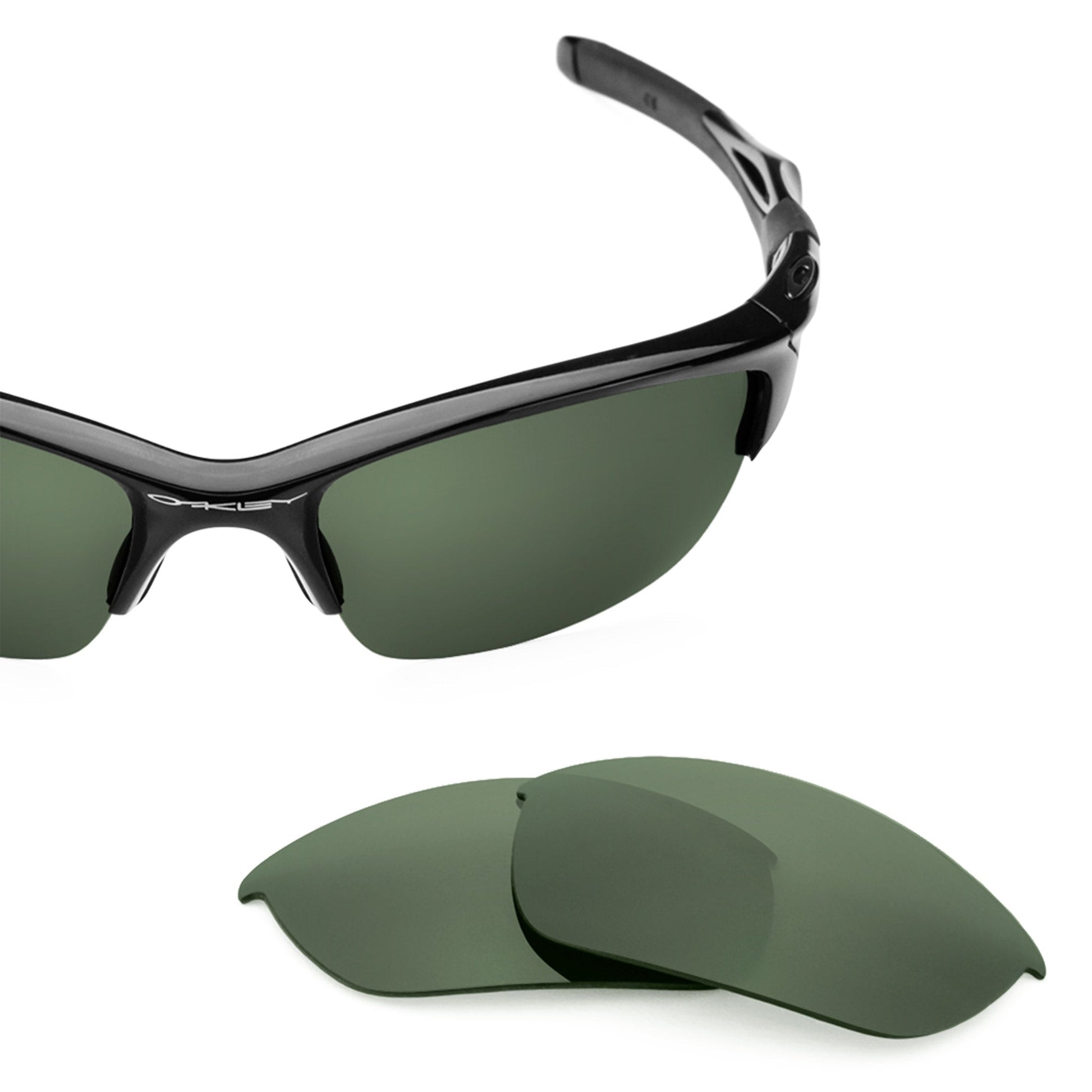 Oakley Half Jacket 2.0 OO9144 replacement lenses — Gray Green polarized sunglass lens, 100% UV | ReFramed