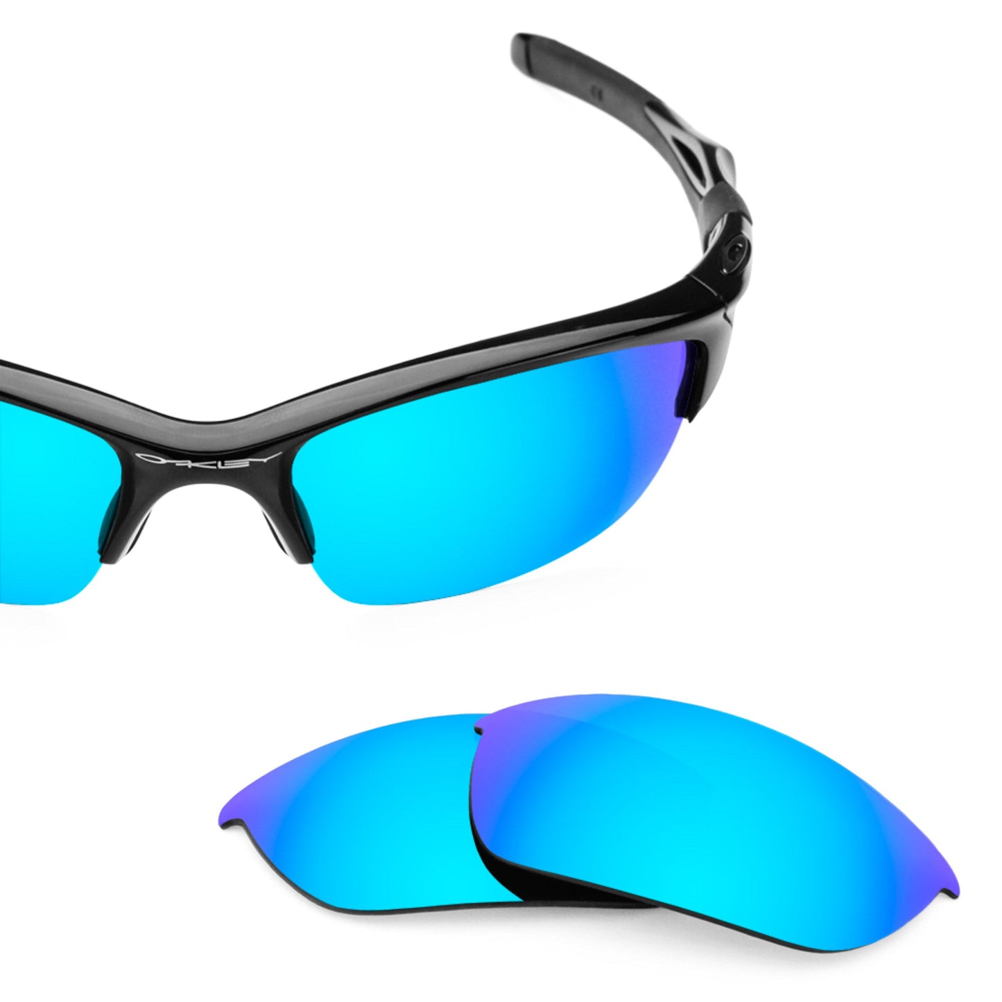Oakley Half Jacket 2.0 OO9144 replacement lenses — Ice Blue MirrorShield® polarized sunglass lens, 100% UV | ReFramed