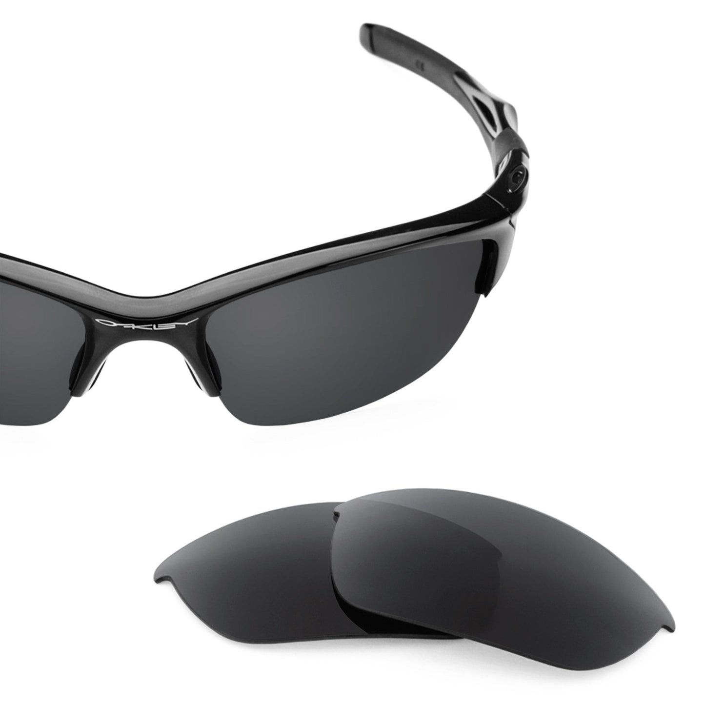 Oakley Half Jacket 2.0 OO9144 replacement lenses — Stealth Black polarized sunglass lens, 100% UV | ReFramed