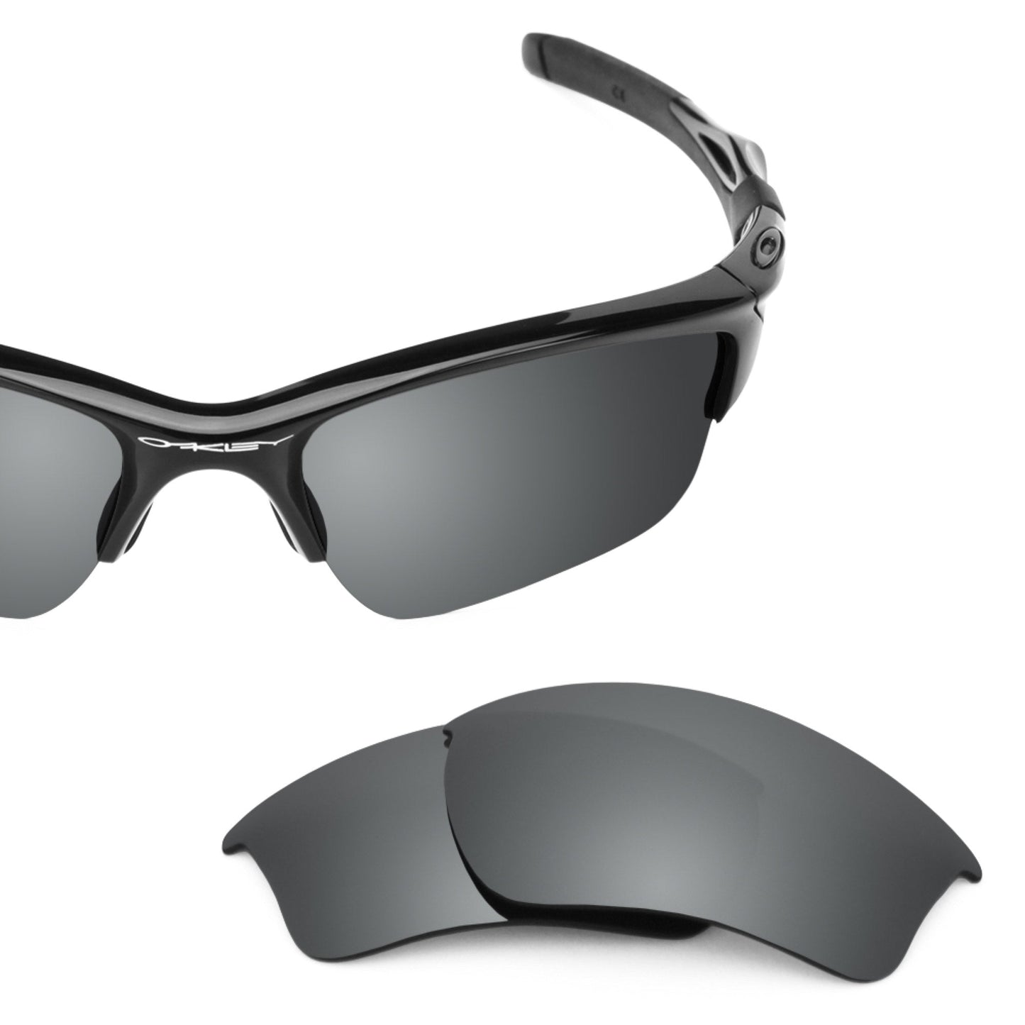 Oakley Half Jacket 2.0 XL OO9154 replacement lenses — Black Chrome MirrorShield® polarized sunglass lens, 100% UV | ReFramed