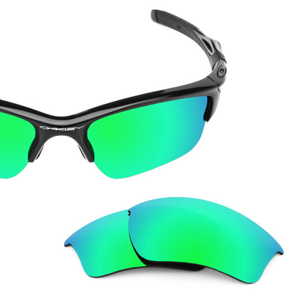 Oakley Half Jacket 2.0 XL OO9154 replacement lenses — Emerald Green MirrorShield® polarized sunglass lens, 100% UV | ReFramed