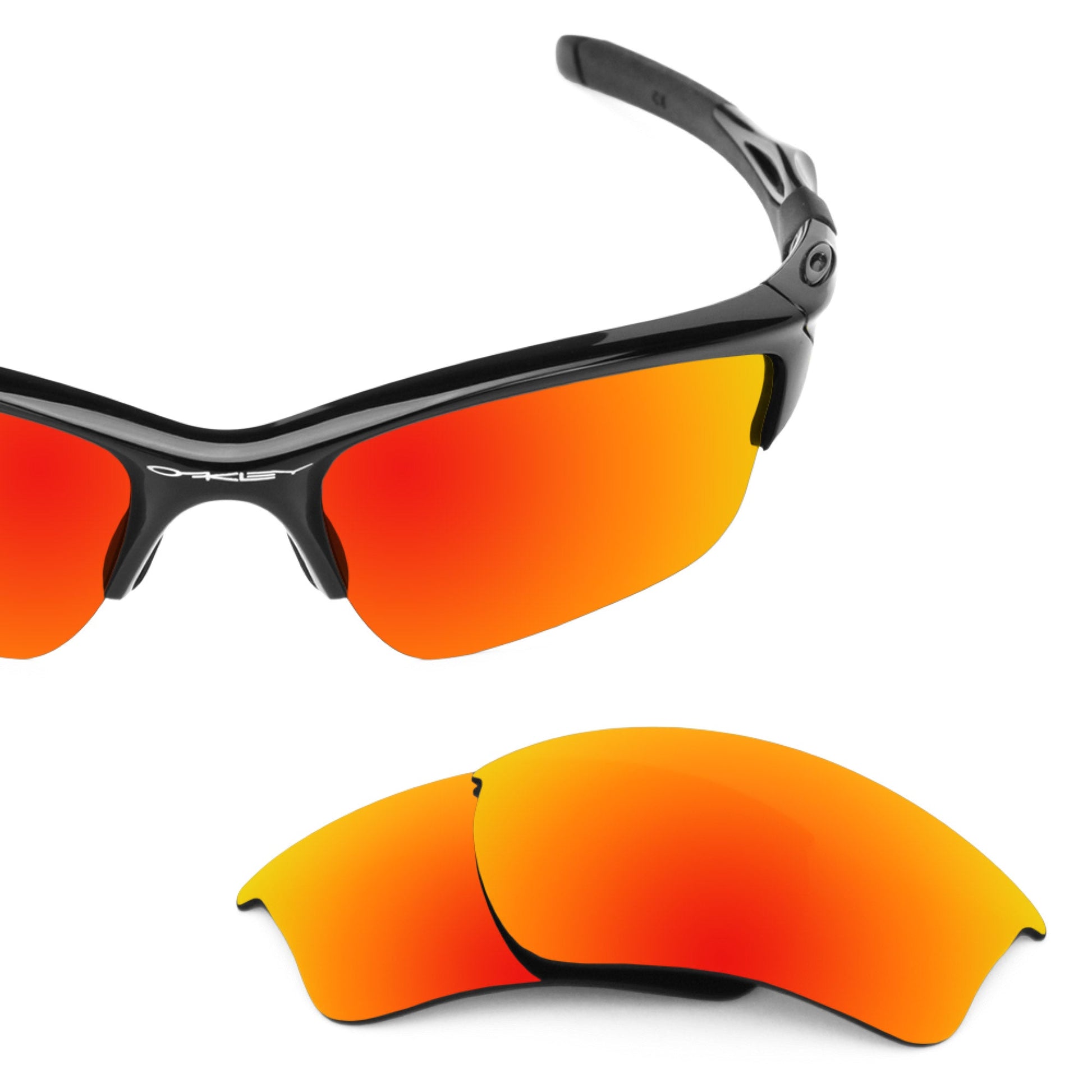 Oakley Half Jacket 2.0 XL OO9154 replacement lenses — Fire Red MirrorShield® polarized sunglass lens, 100% UV | ReFramed